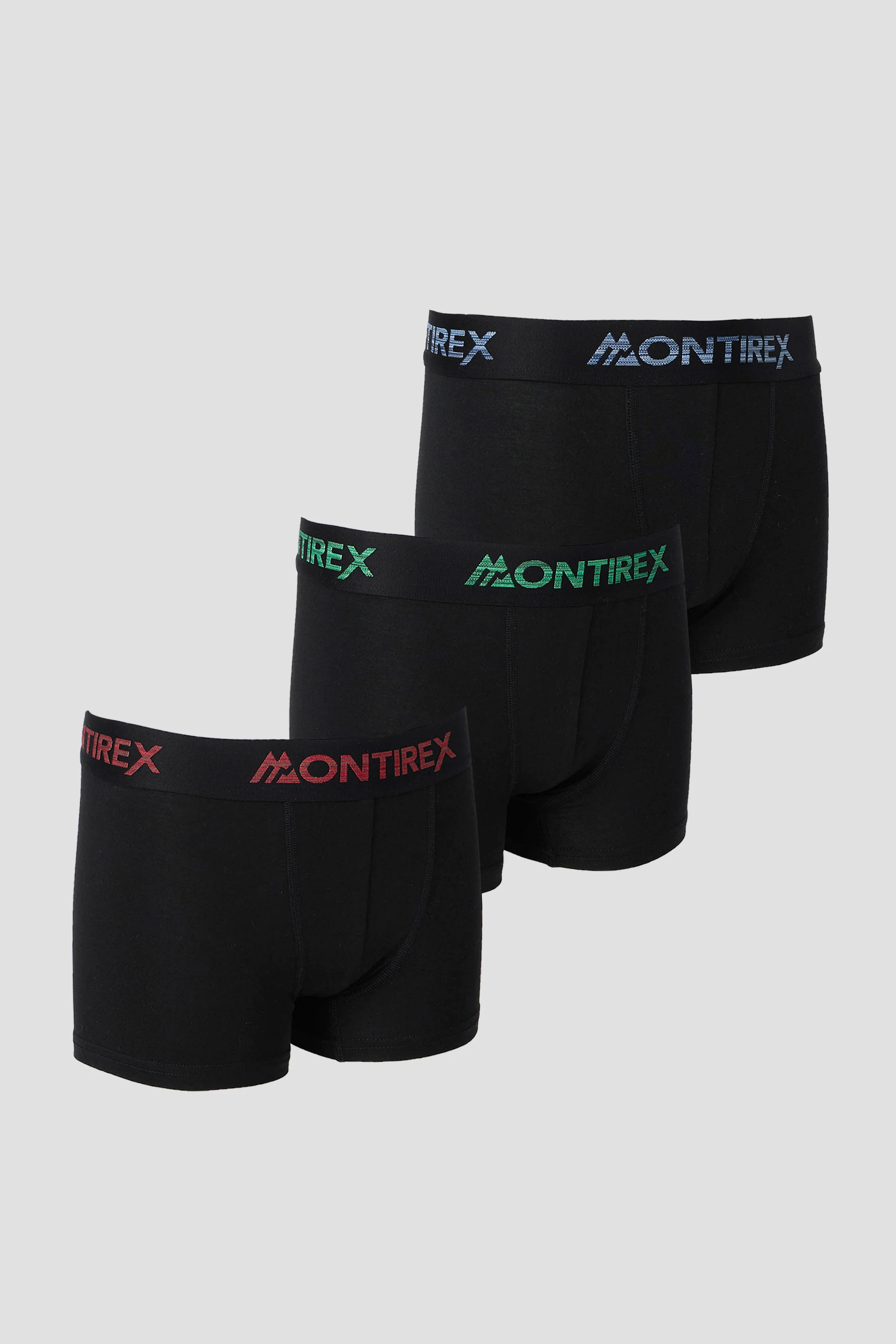 Boys 3 Pack Trail Boxer - Black/Red/Green/Blue - Image 3