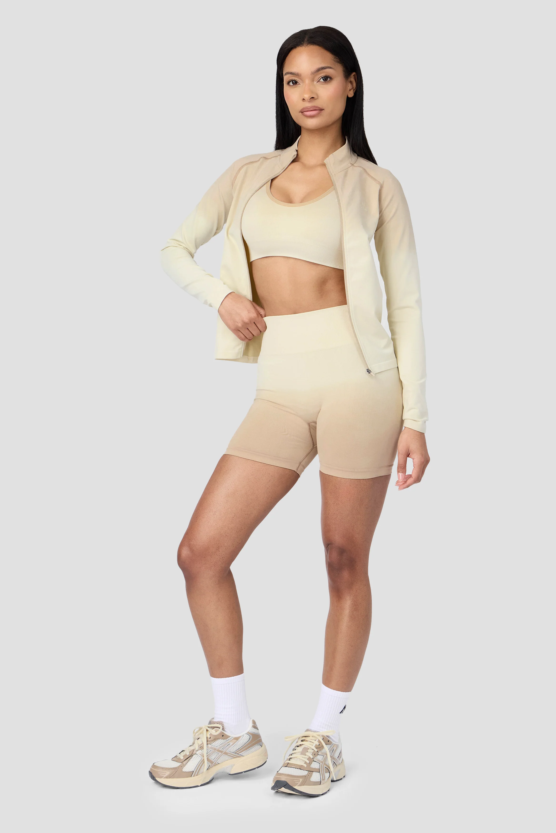 Arise Seamless Full Zip - Maple Wood/Vanilla Foam - Image 4