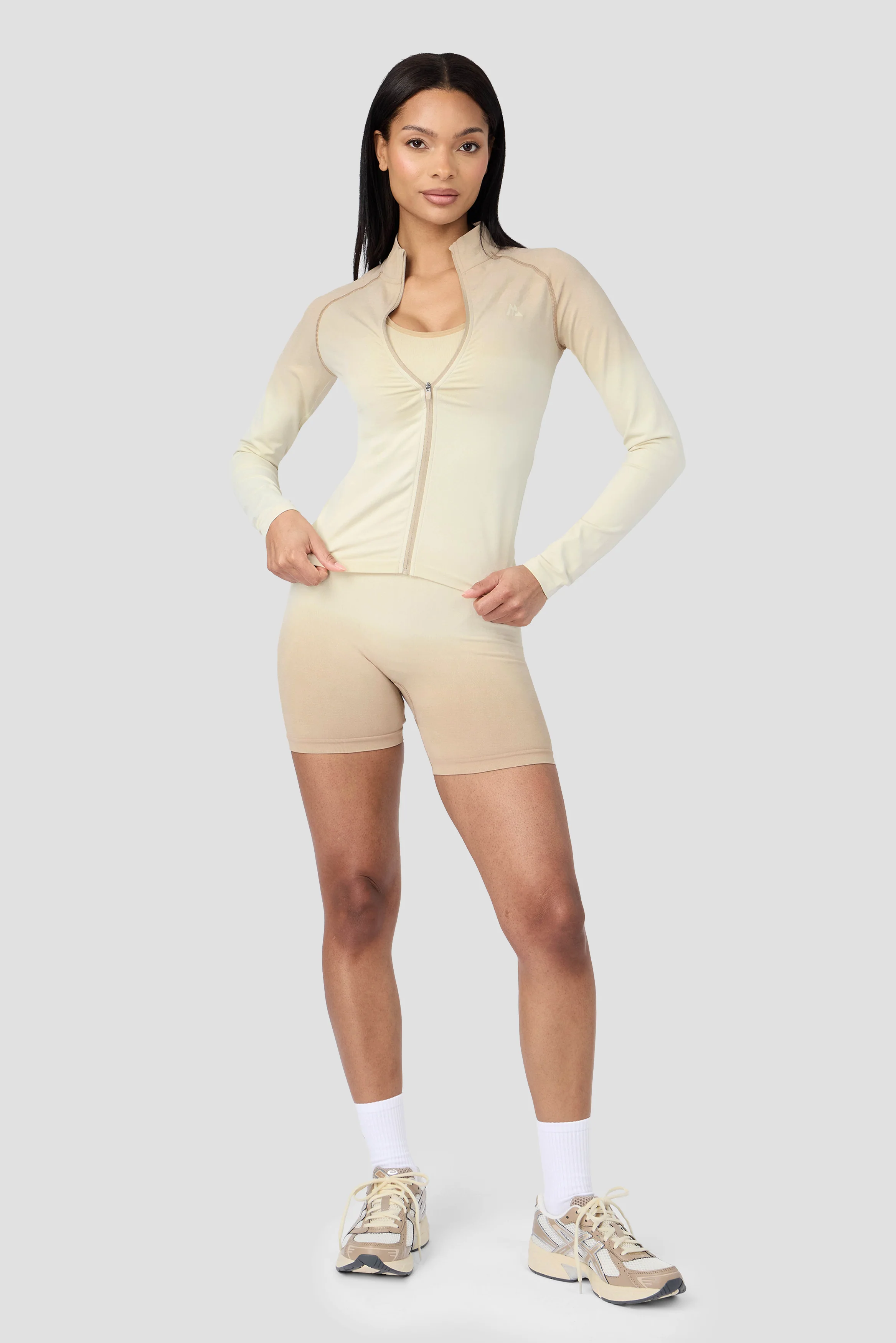 Arise Seamless Full Zip - Maple Wood/Vanilla Foam - Image 5