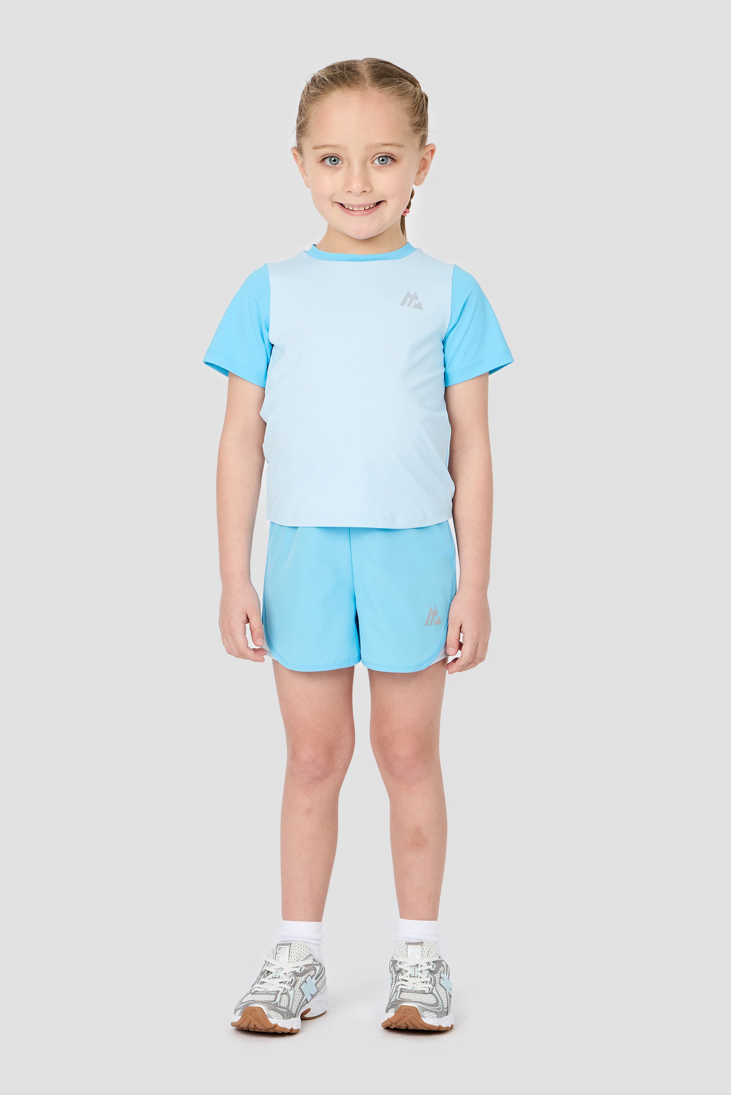 Infant Girls Bounce T-Shirt/Short Set - Misty Blue/Seashell Blue