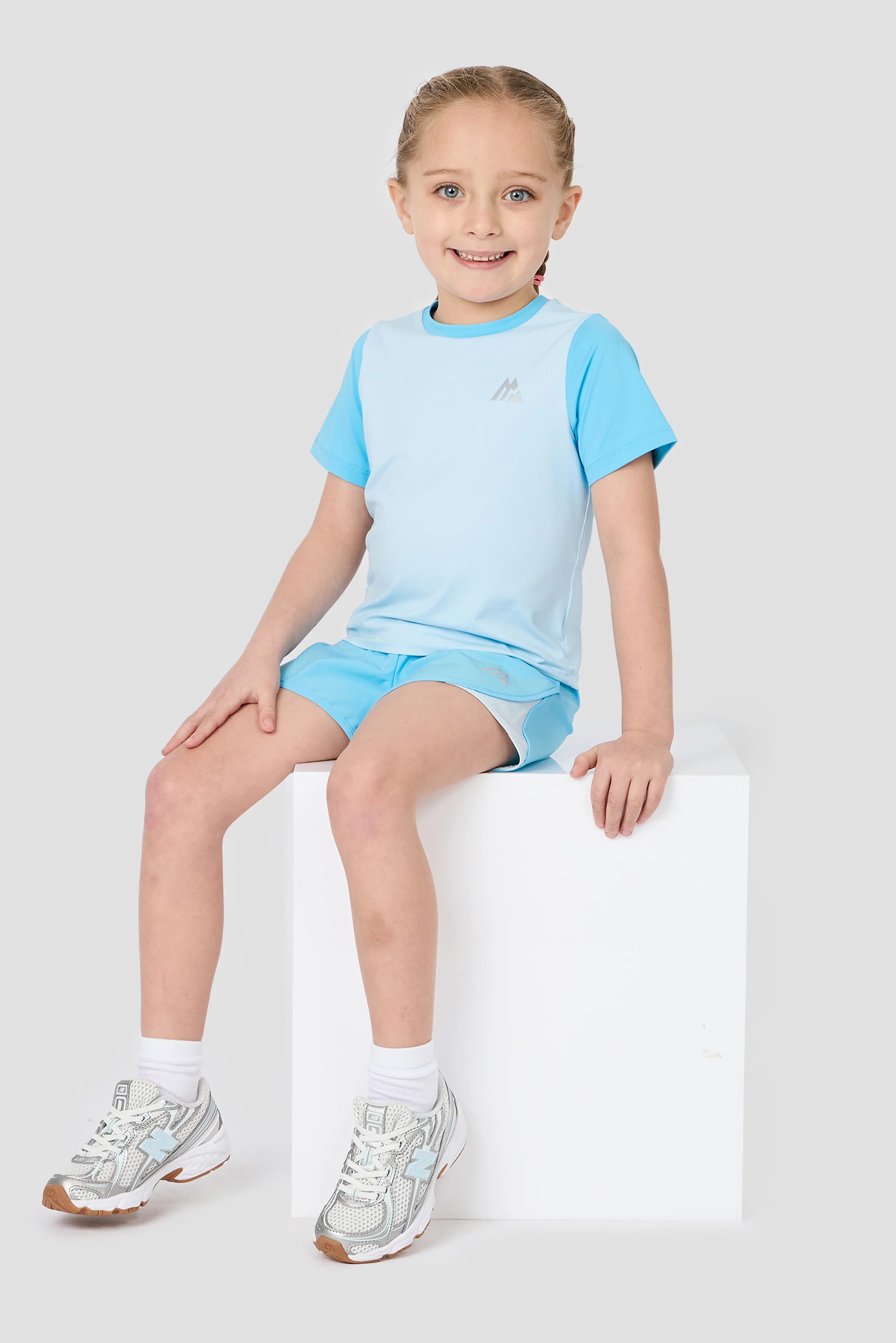 Infant Girls Bounce T-Shirt/Short Set - Misty Blue/Seashell Blue - Image 3