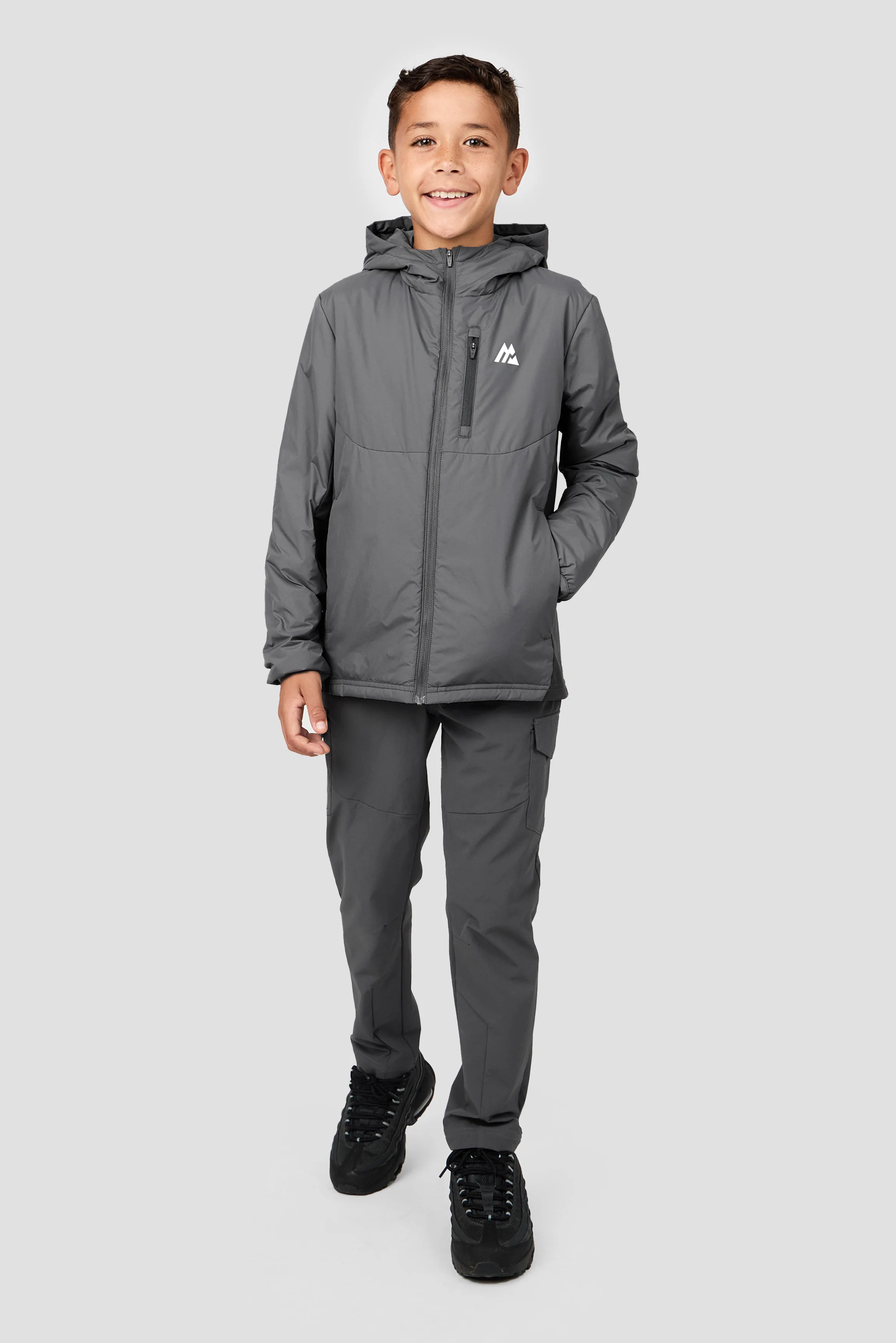 Boys Cache Jacket - Cement Grey/Asphalt - Image 3