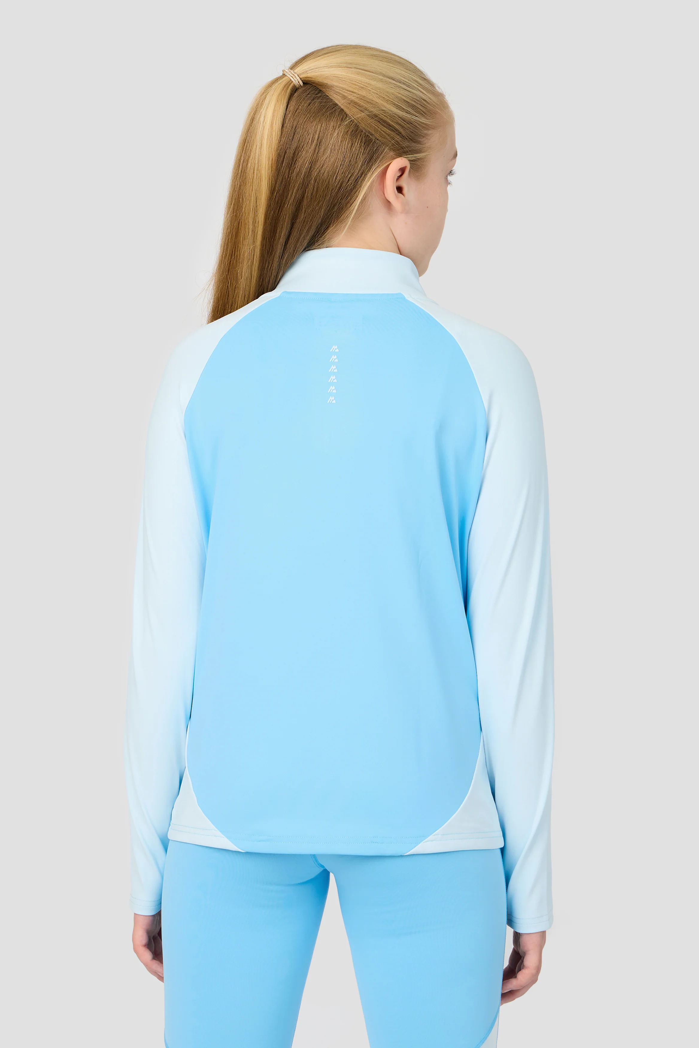 Girls Dash 1/4 Zip - Seashell Blue/Misty Blue - Image 2