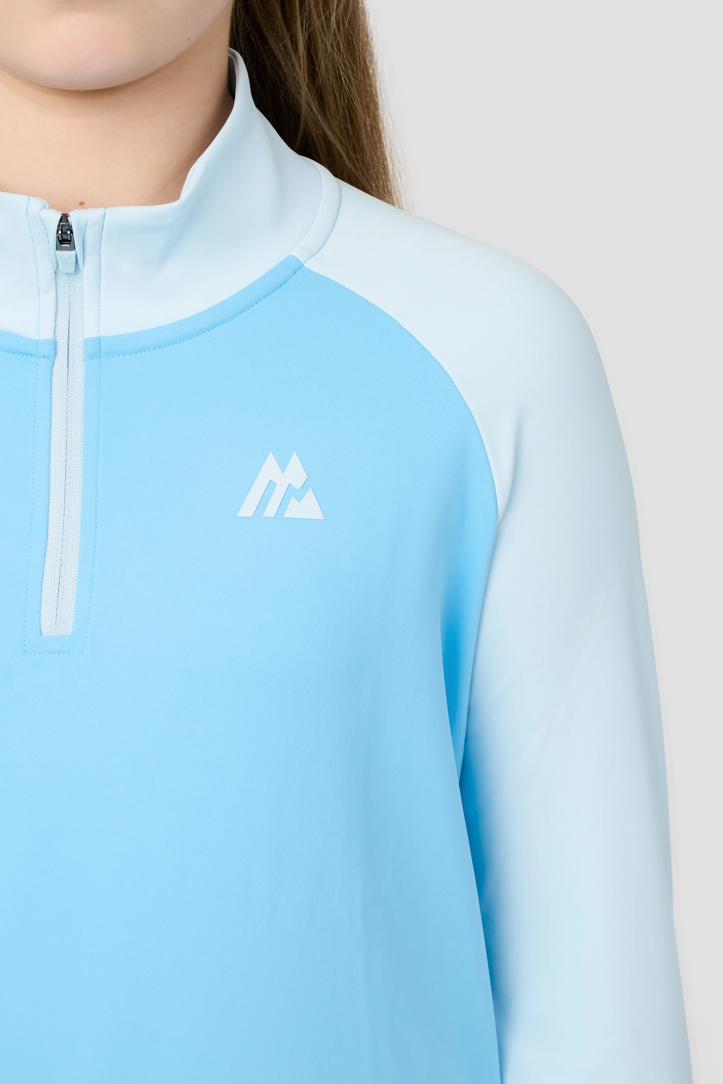 Girls Dash 1/4 Zip - Seashell Blue/Misty Blue - Image 3