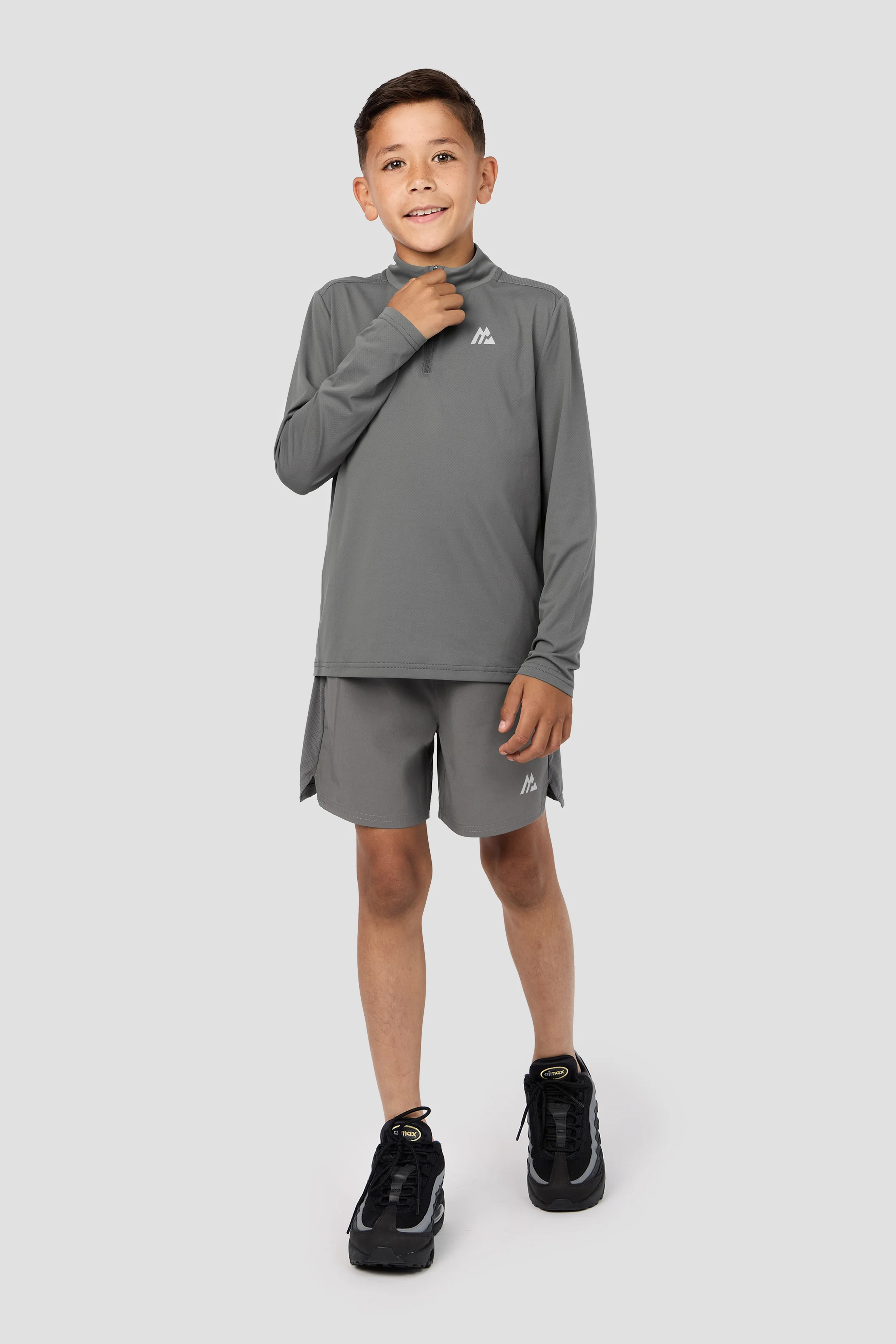 Boys Delta 1/4 Zip - Cement Grey - Image 3
