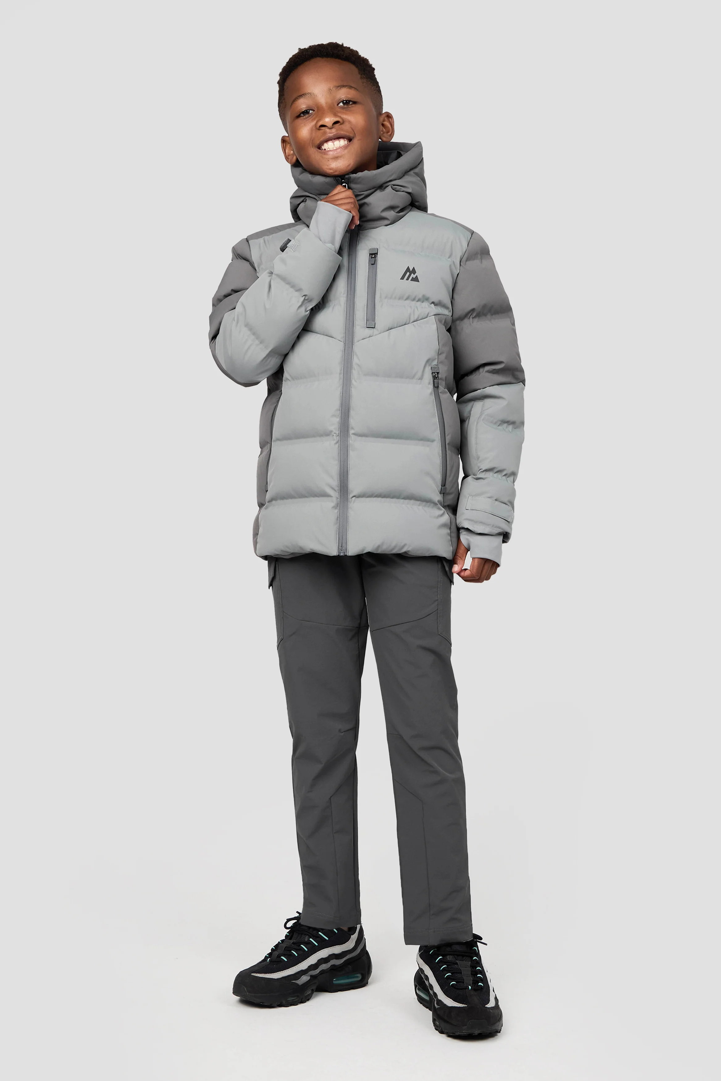 Boys Descent Down Jacket - Cement Grey/Platinum Grey - Image 3