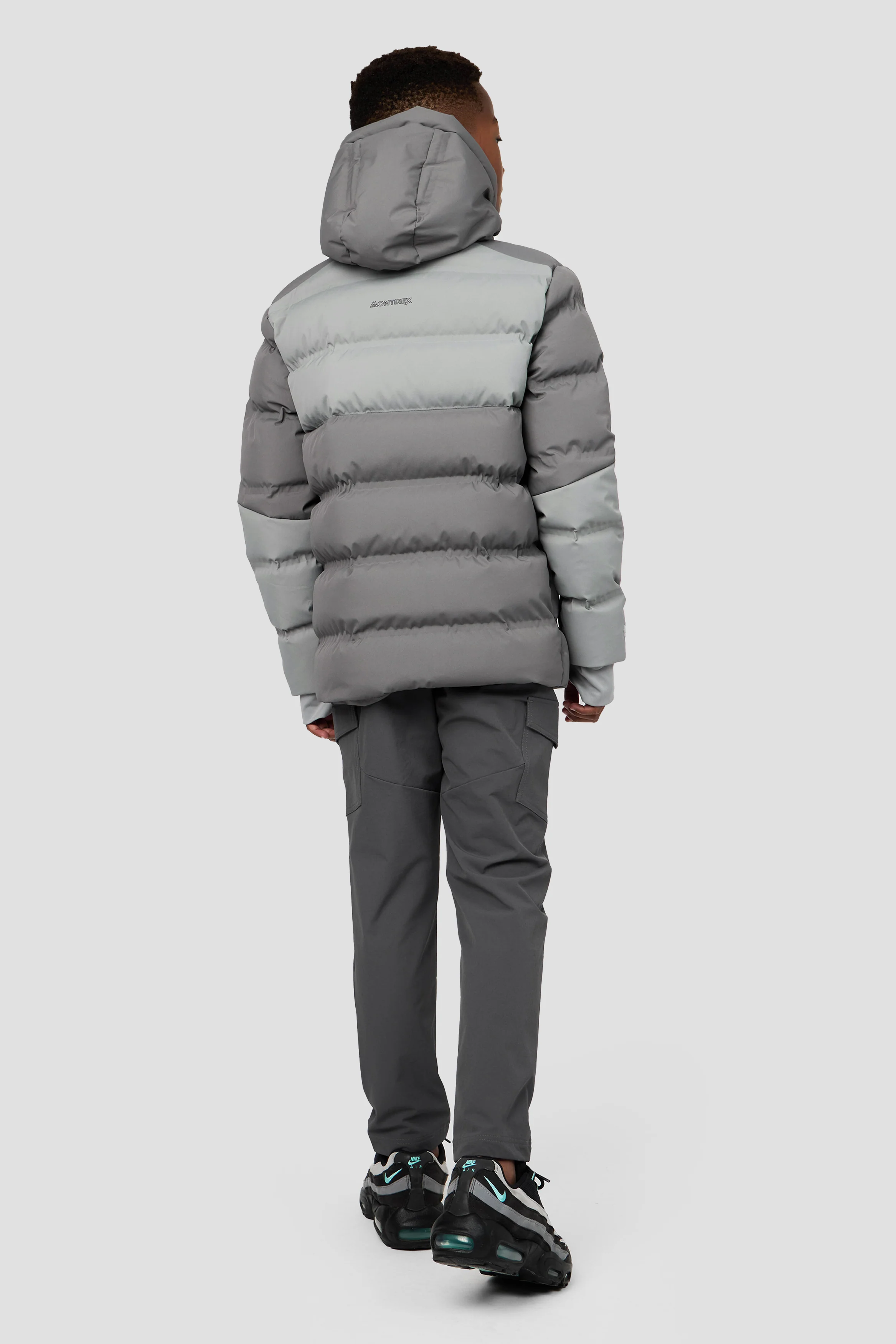 Boys Descent Down Jacket - Cement Grey/Platinum Grey - Image 4