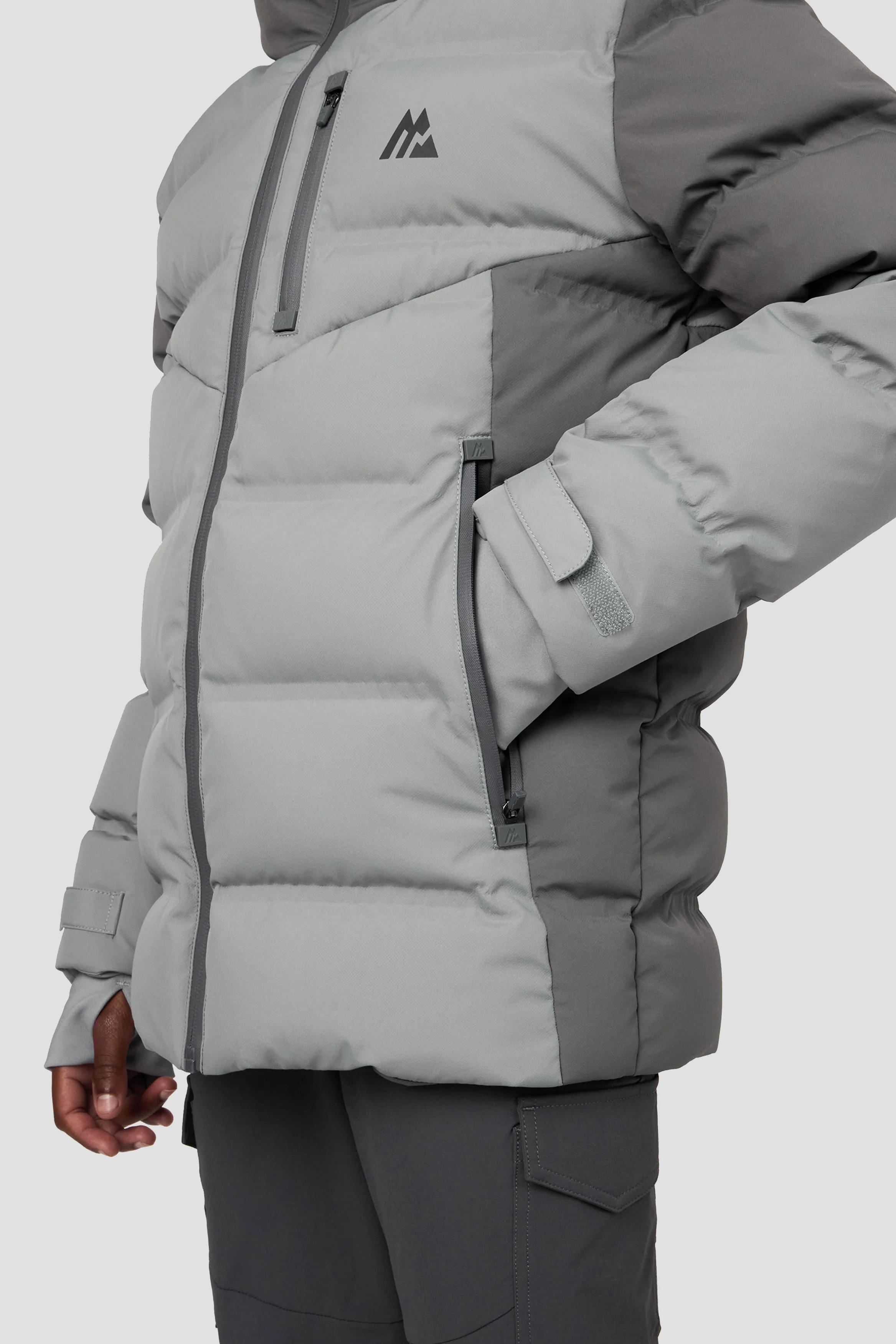 Boys Descent Down Jacket - Cement Grey/Platinum Grey - Image 6