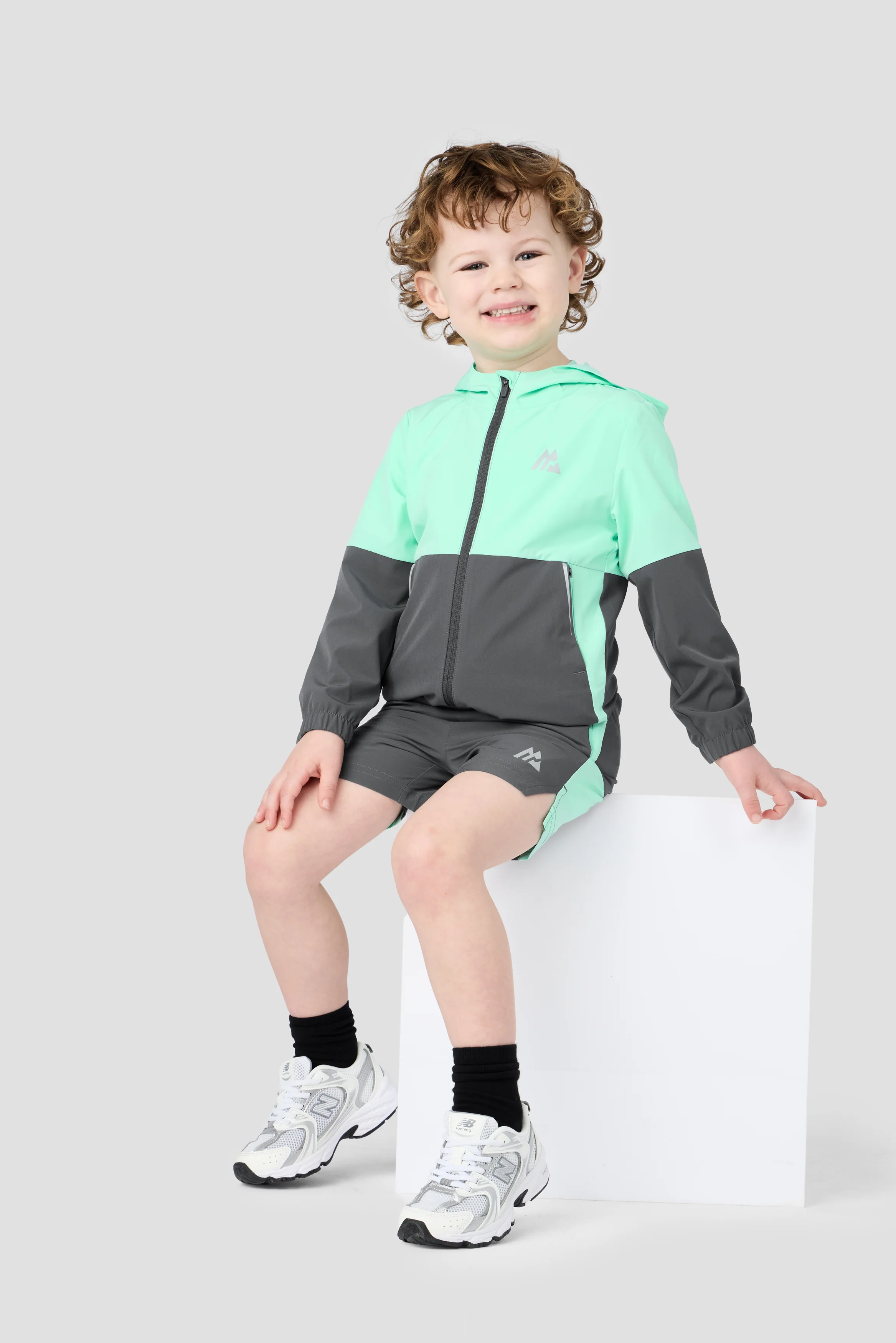 Infant Boys Edge Jacket/Edge Short - Duck Egg/Slate Grey - Image 3