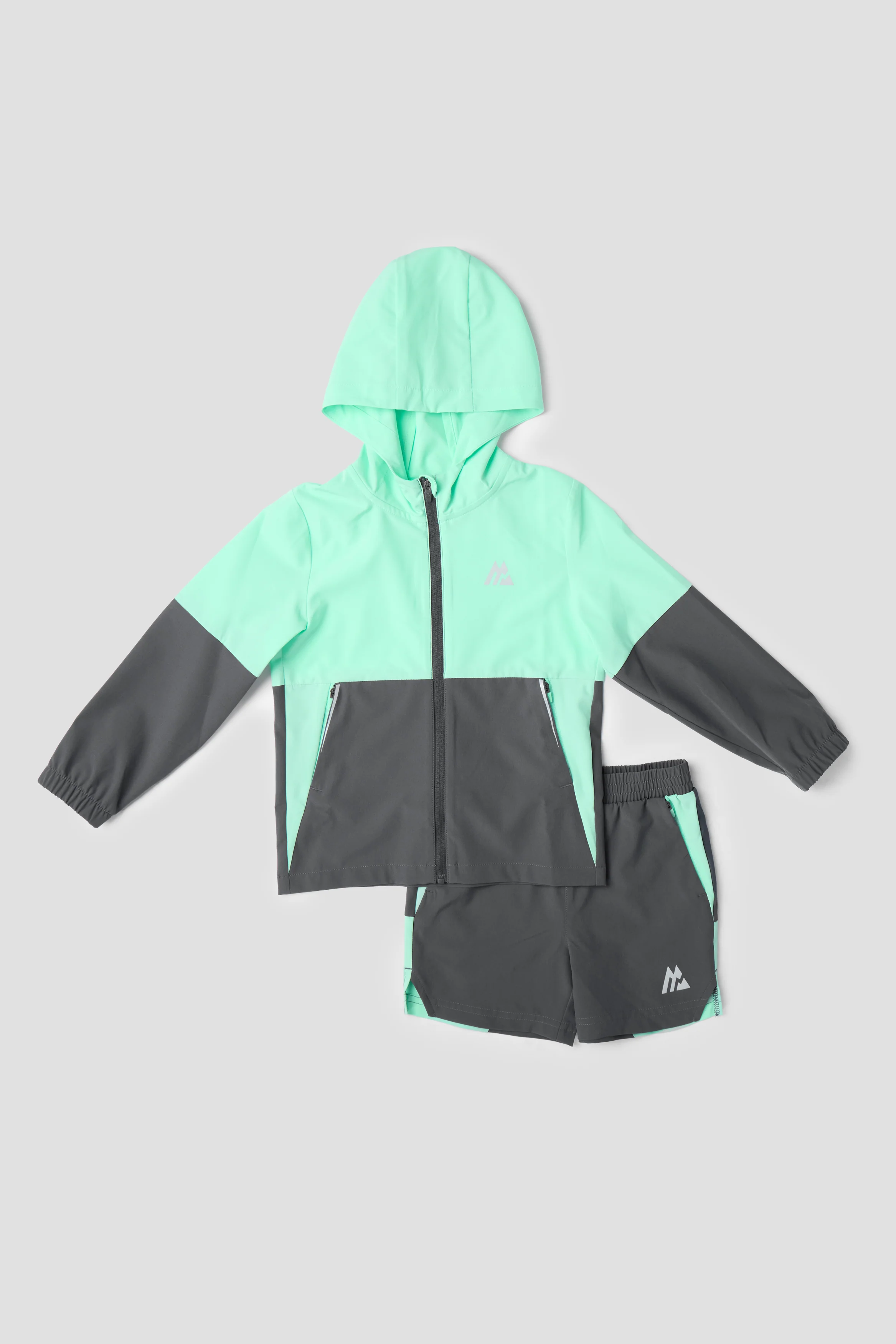 Infant Boys Edge Jacket/Edge Short - Duck Egg/Slate Grey - Image 4