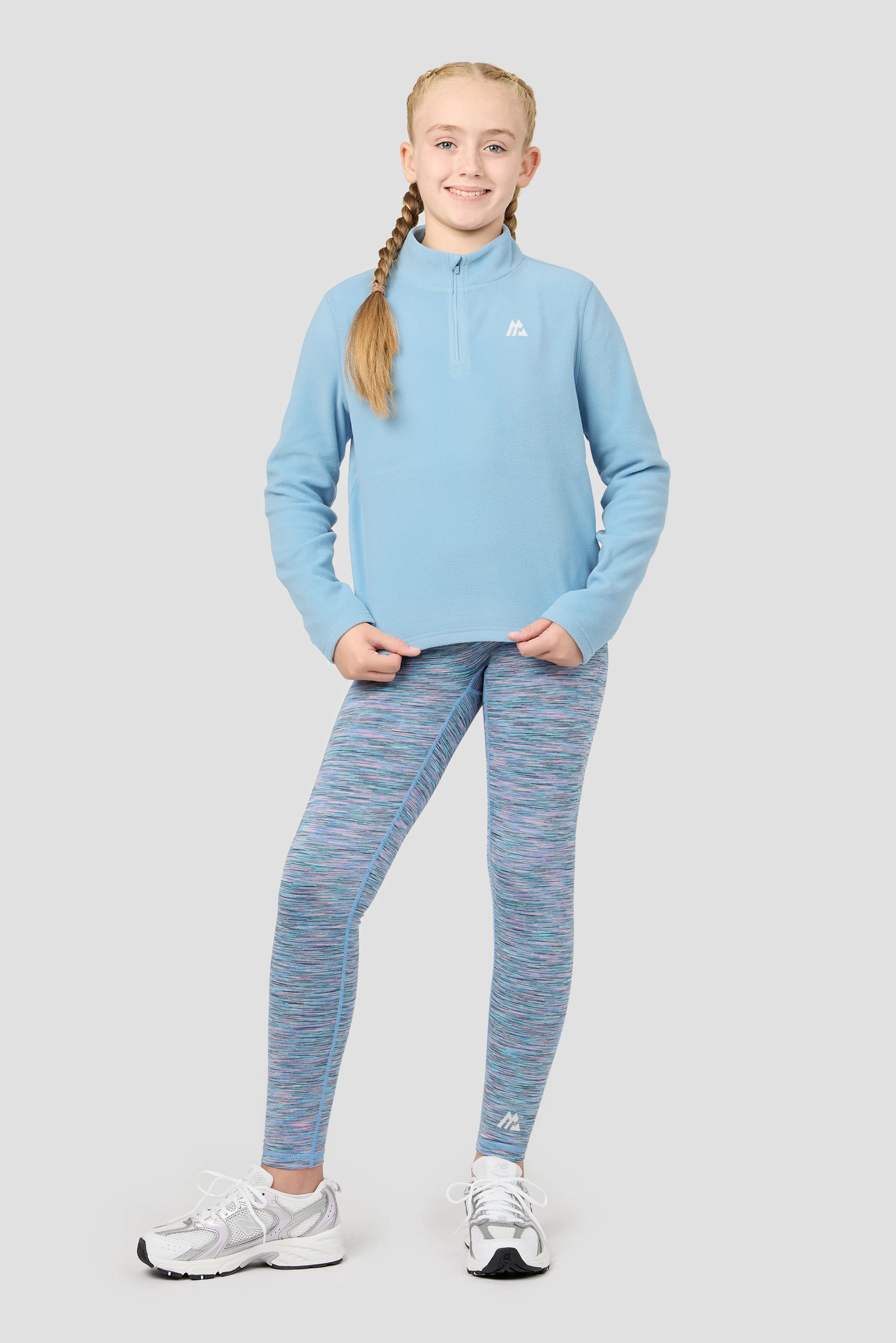 Girls Everest Polartec® Oversized 1/4 Zip Fleece - Fresh Water - Image 3