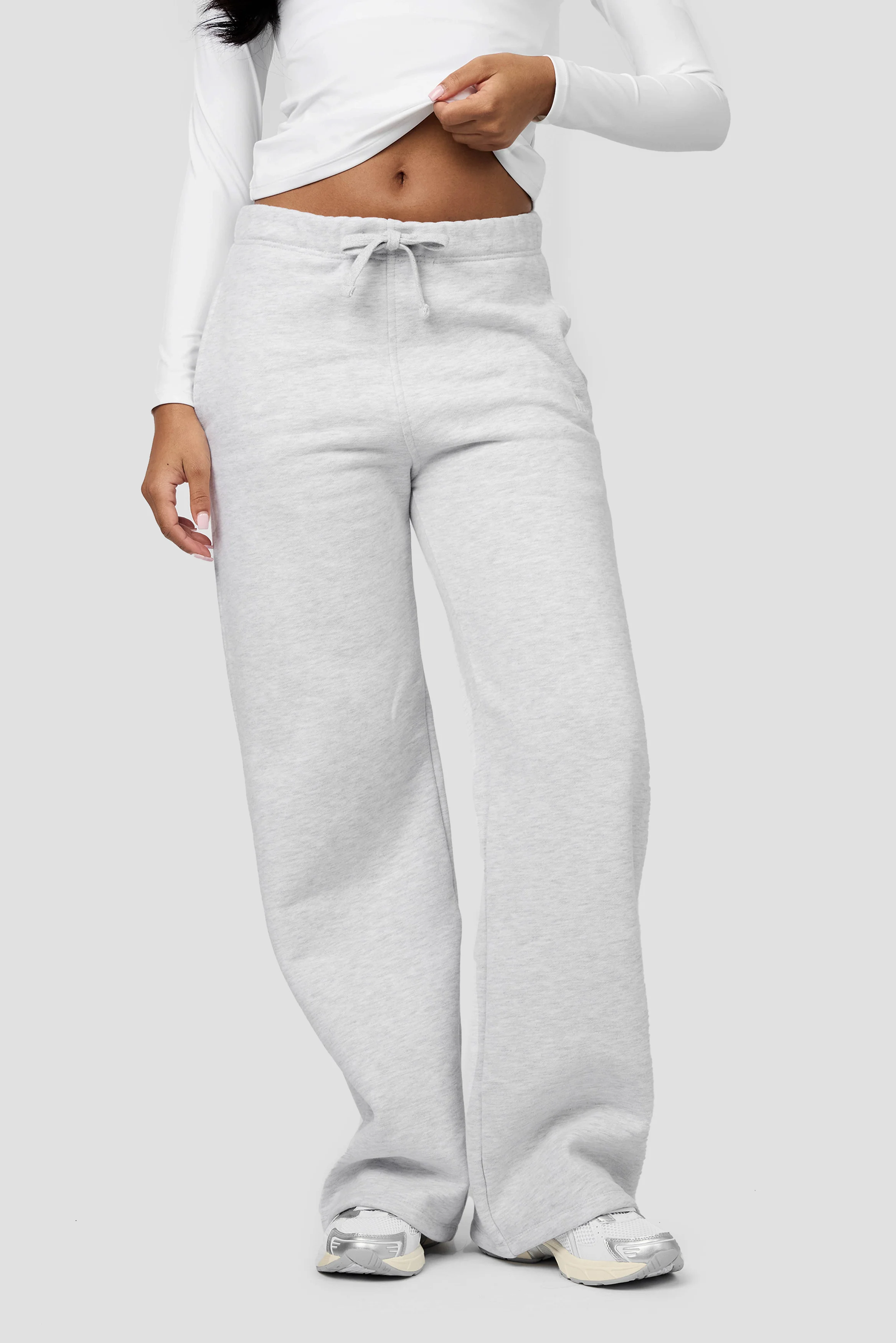 Form Fleece Wide Leg Jogger - Platinum Grey Marl - Image 5