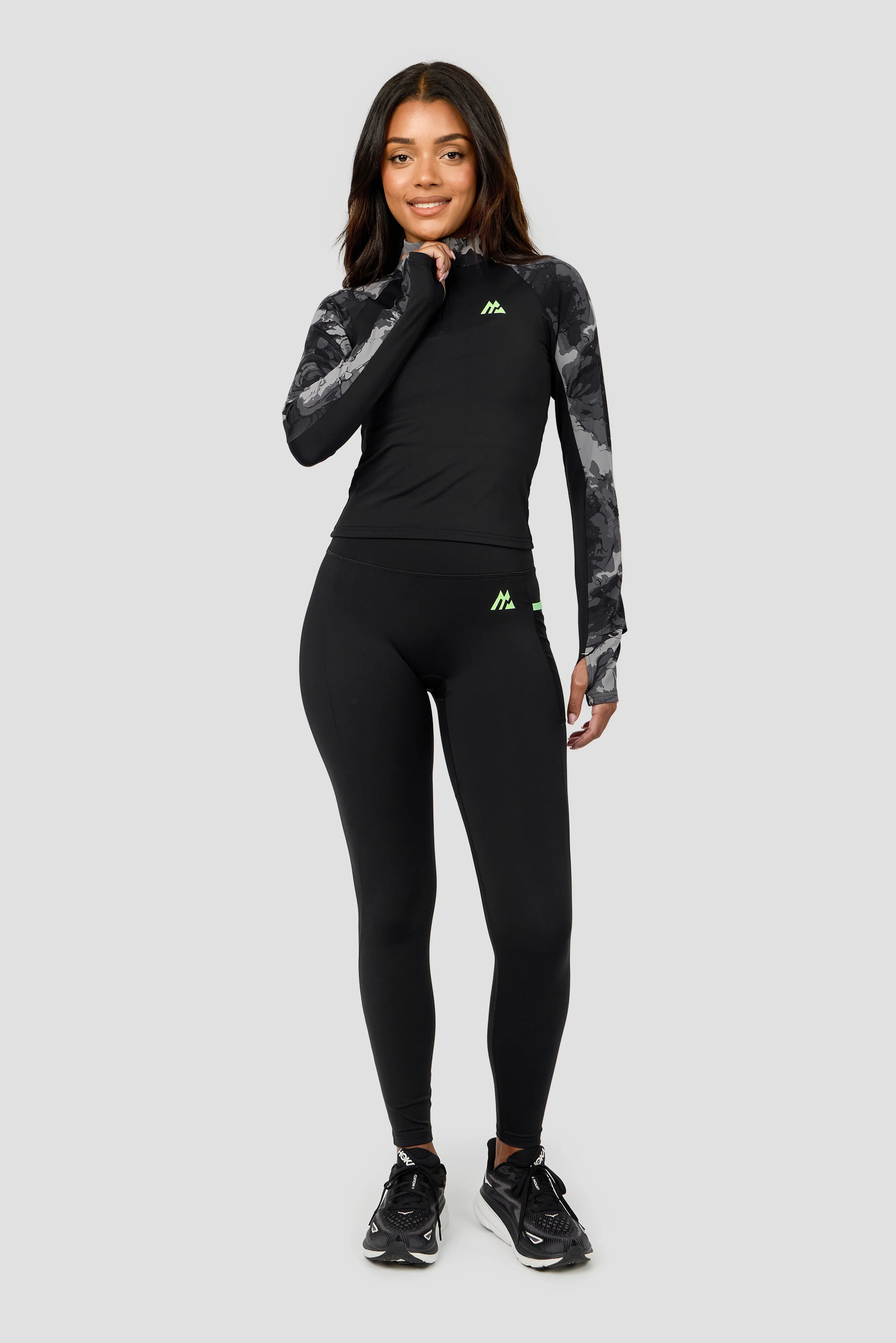 Fusion Print 1/4 Zip - Black/Winter Sky - Image 3