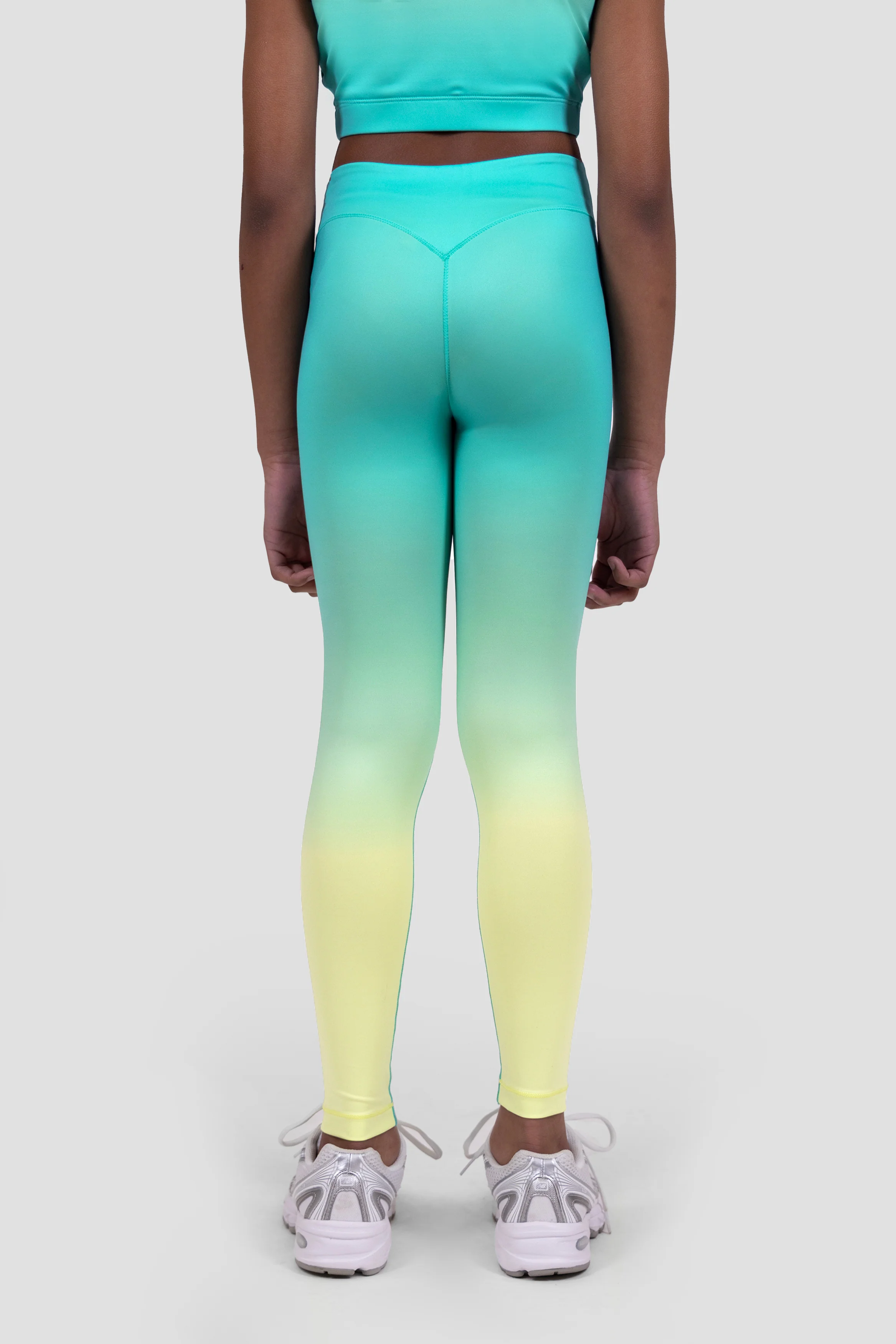 Girls Glow Legging - Persian Green/Citrus - Image 4