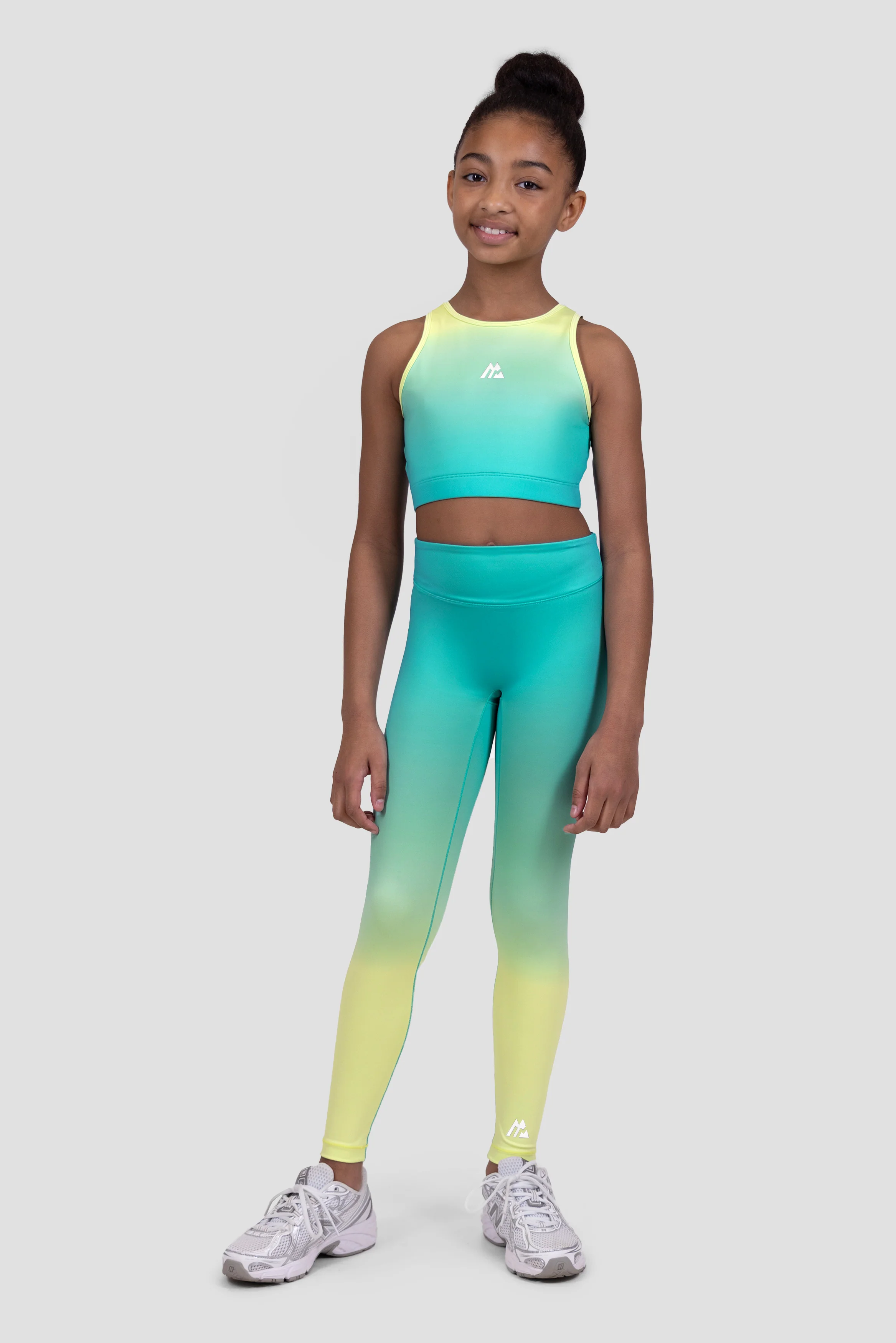 Girls Glow Legging - Persian Green/Citrus - Image 5