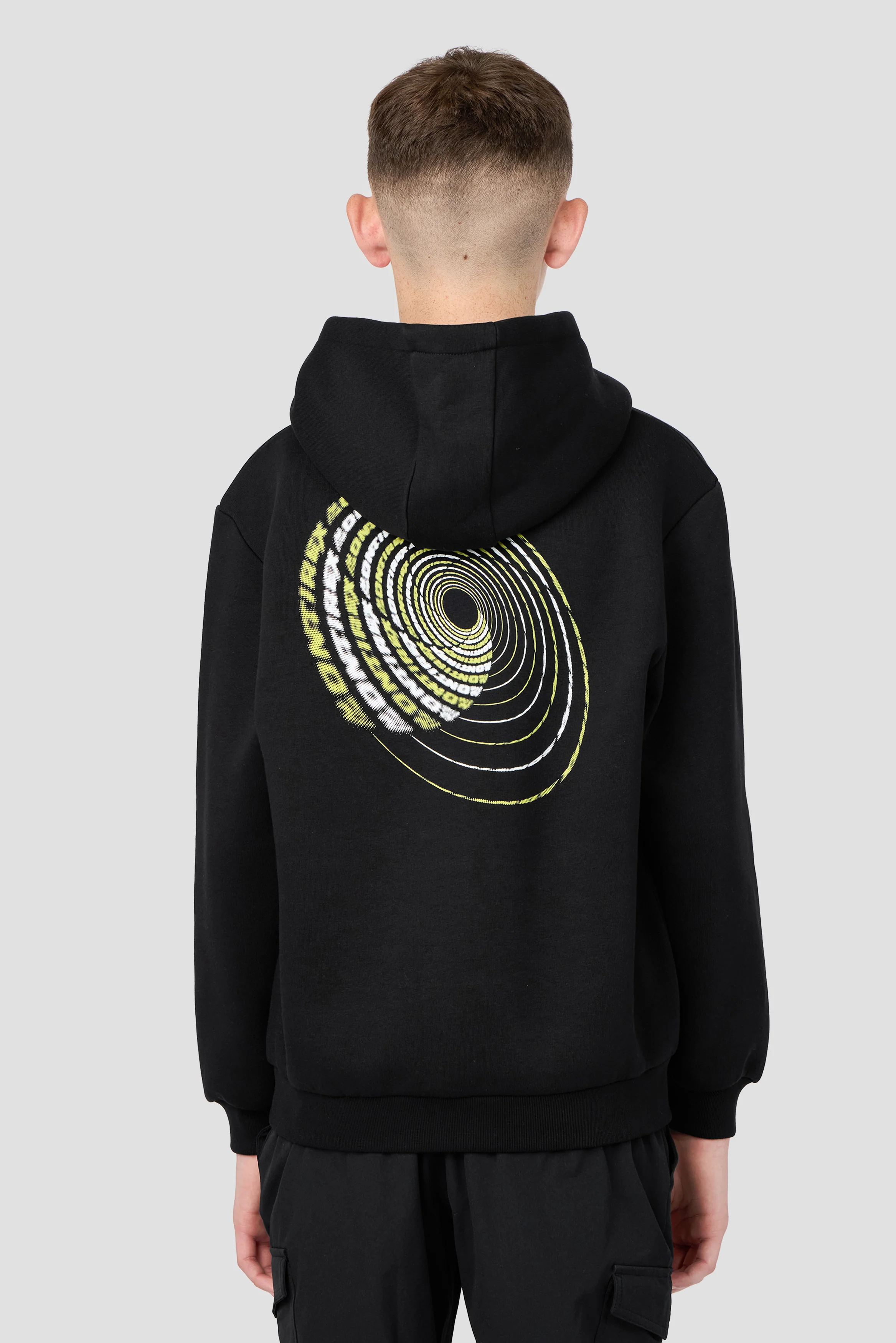 Boys Helix Graphic Hood - Black - Image 2