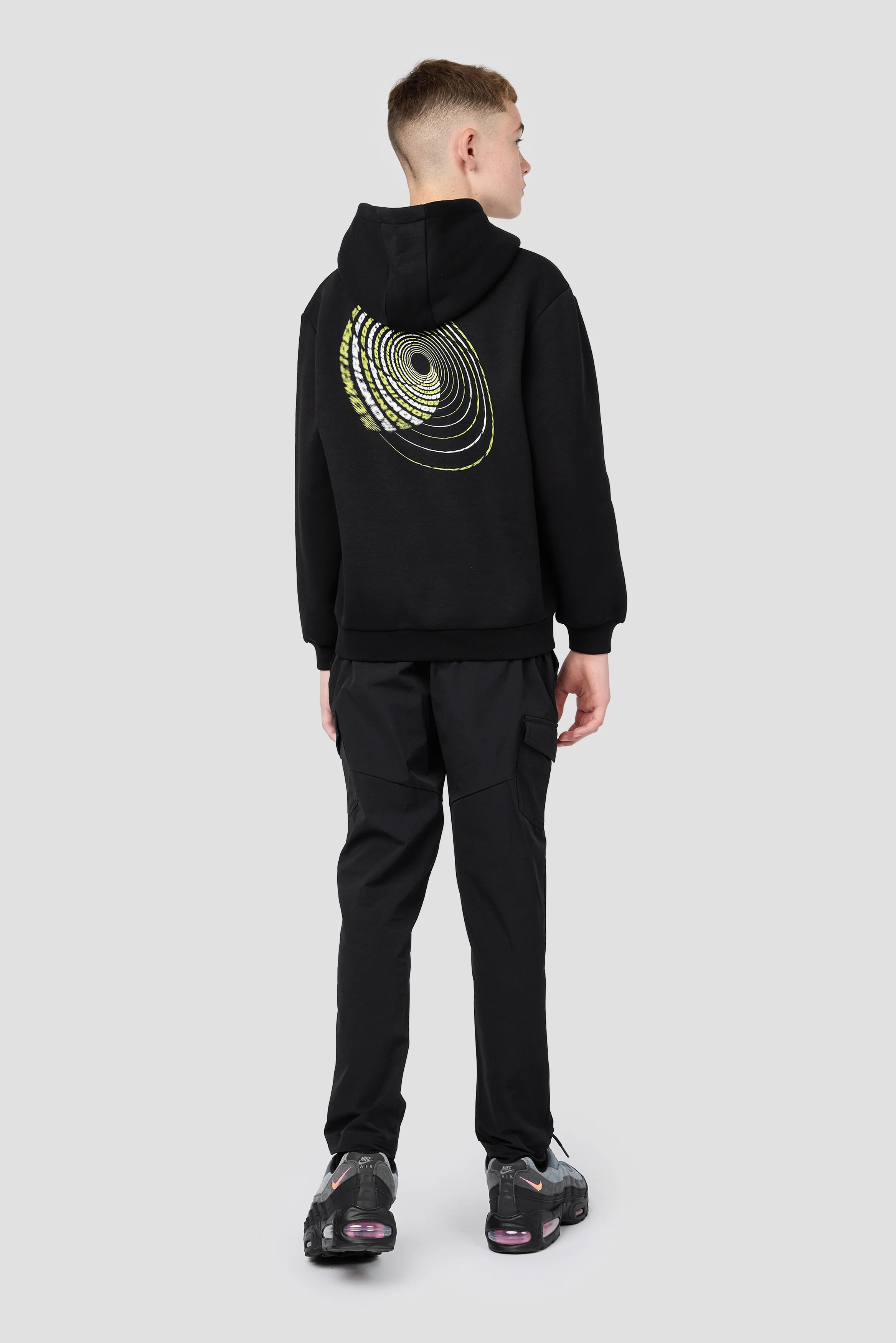 Boys Helix Graphic Hood - Black - Image 4