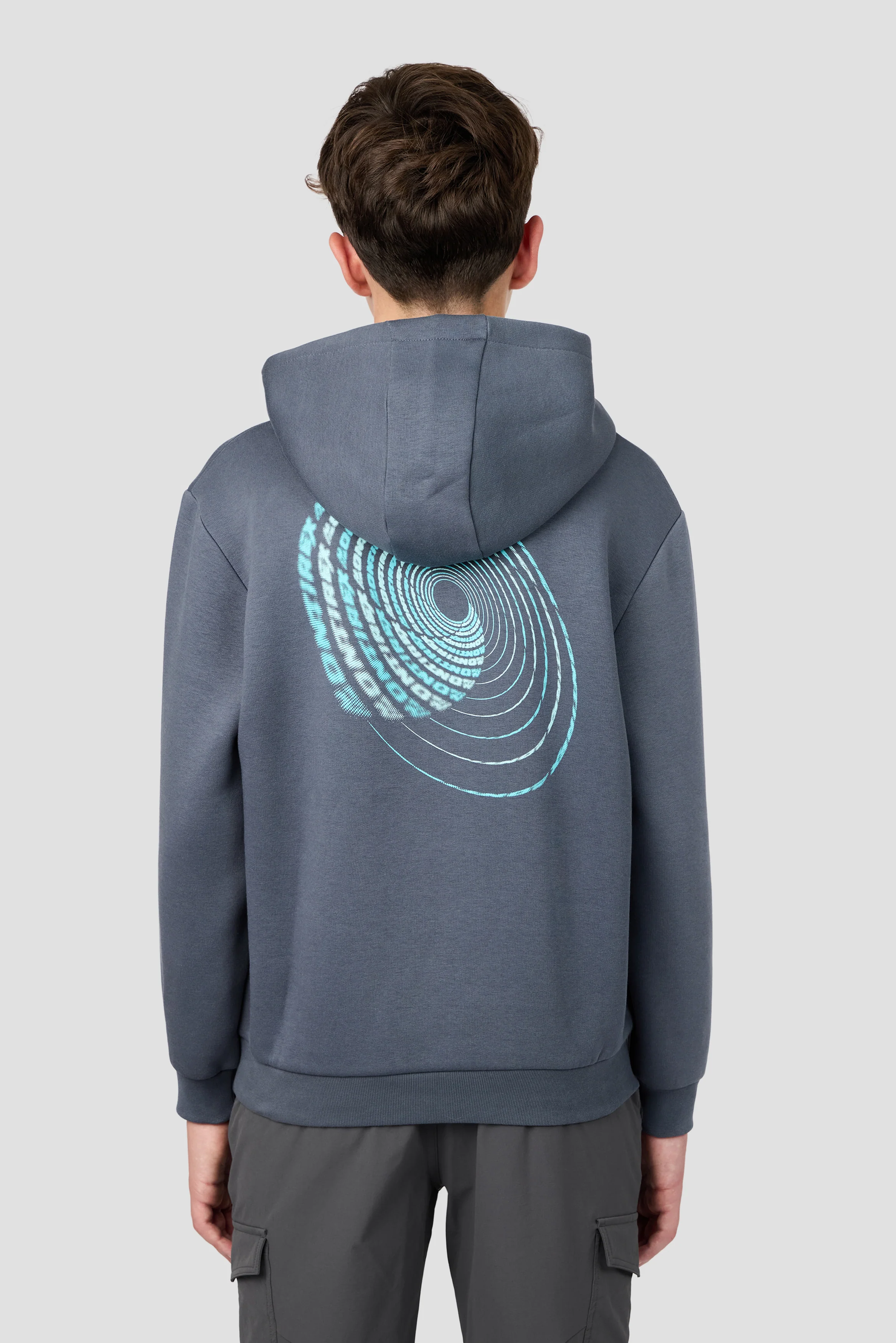 Boys Helix Graphic Hood - Slate Grey - Image 2