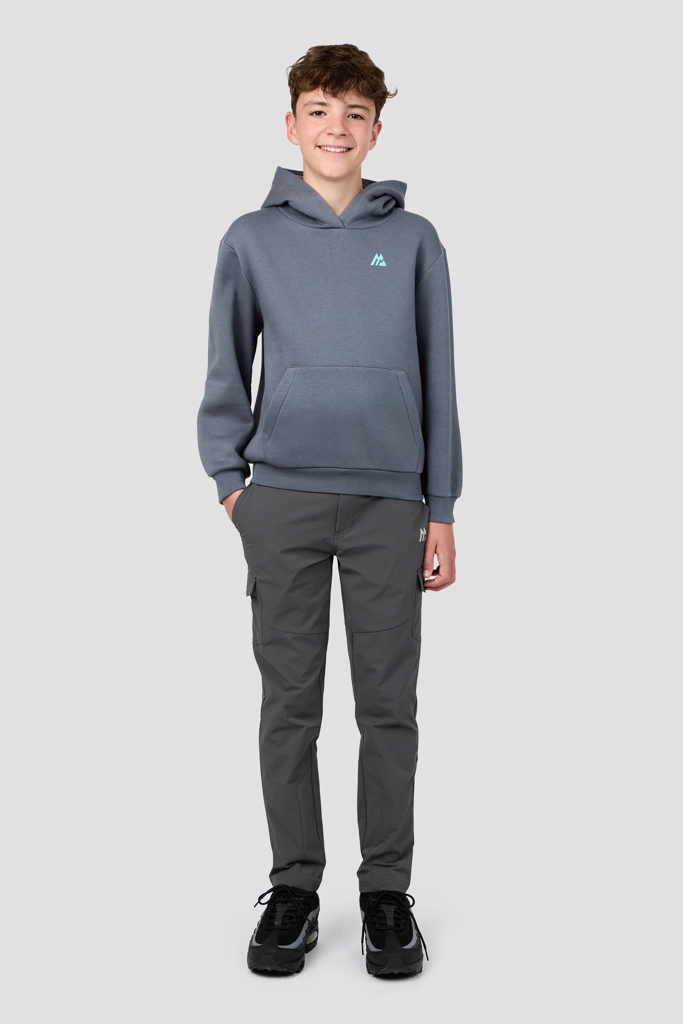 Boys Helix Graphic Hood - Slate Grey - Image 3