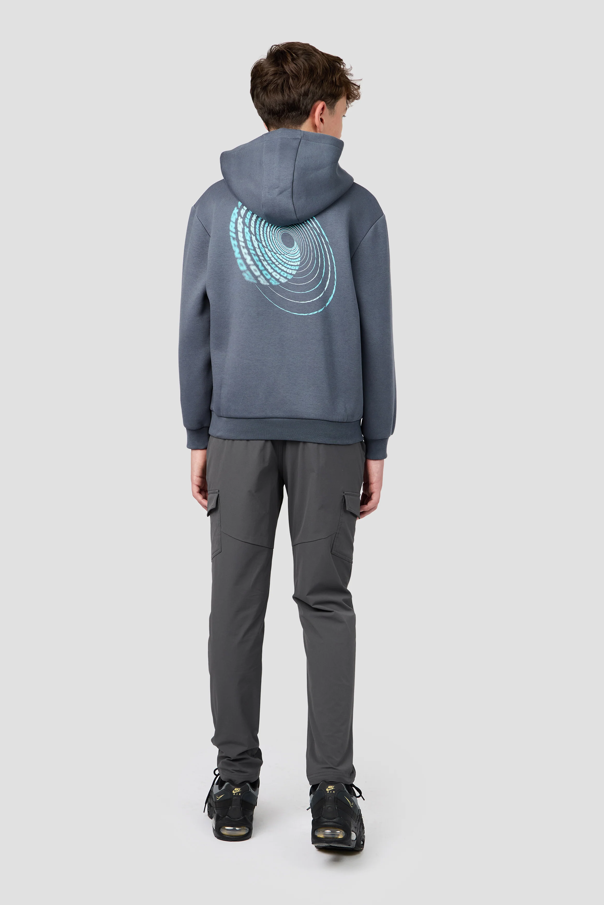 Boys Helix Graphic Hood - Slate Grey - Image 4