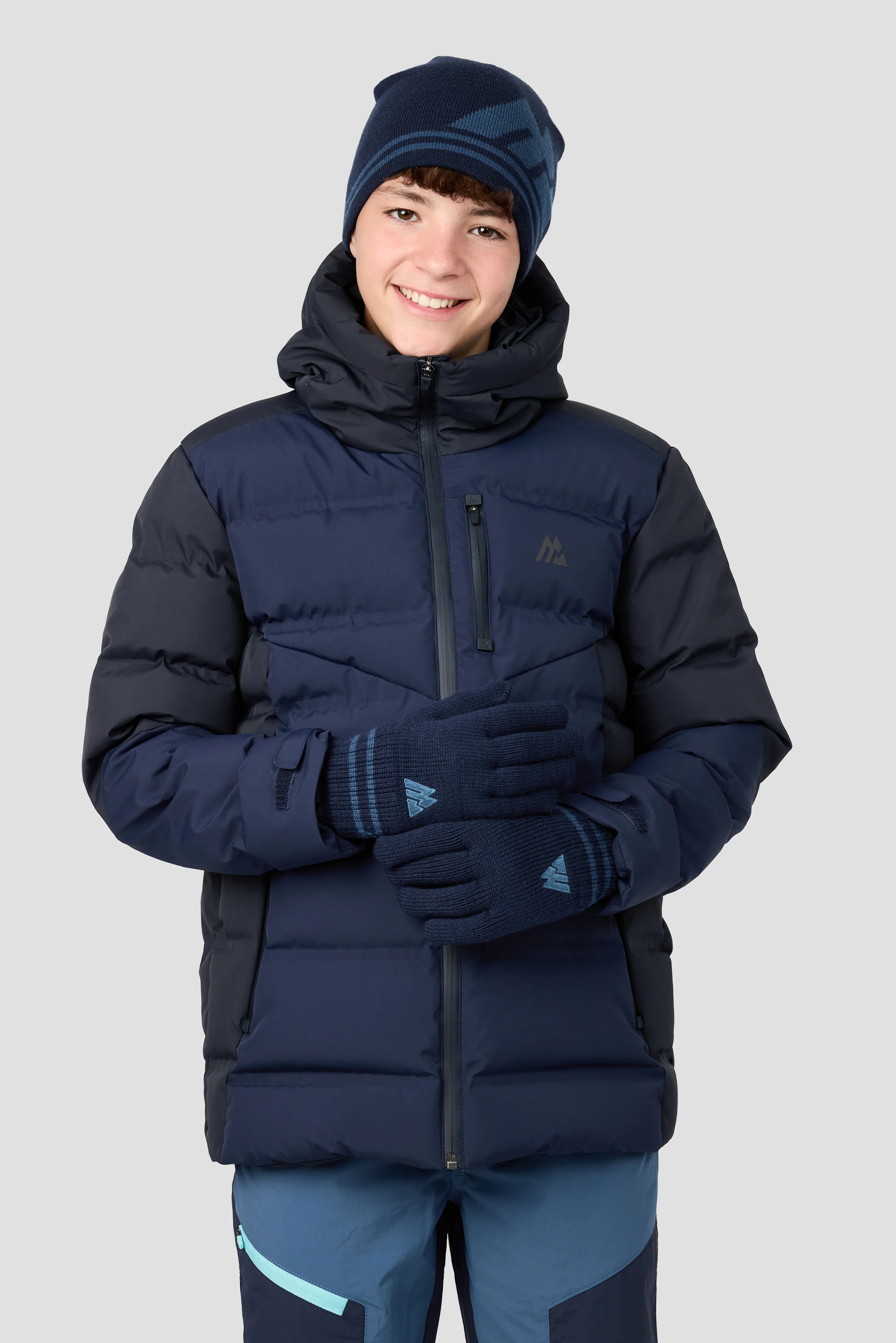 Junior Ibex Beanie/Gloves Set - Midnight Blue/Naval - Image 2