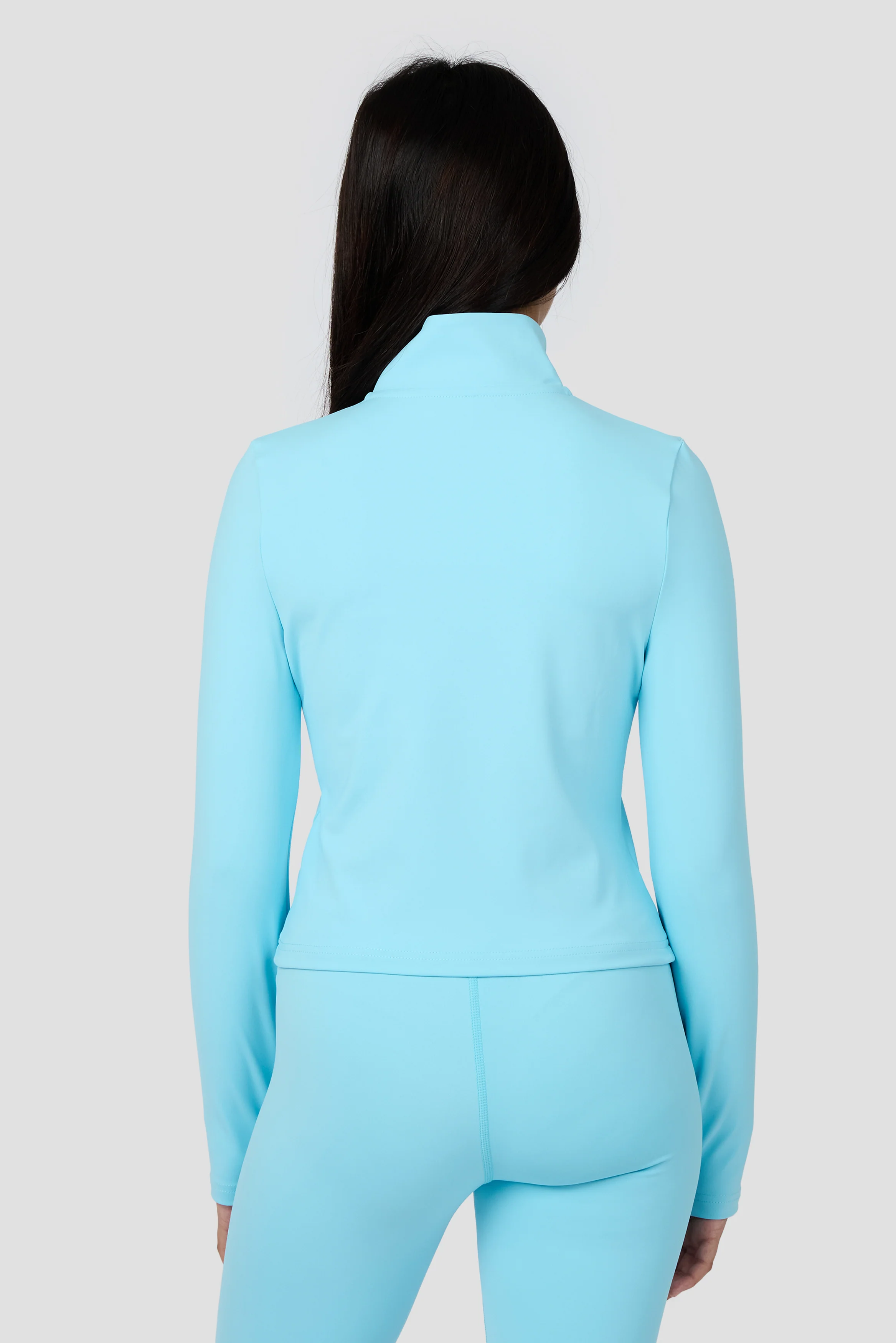 Girls Icon 1/4 Zip - Seashell Blue - Image 2