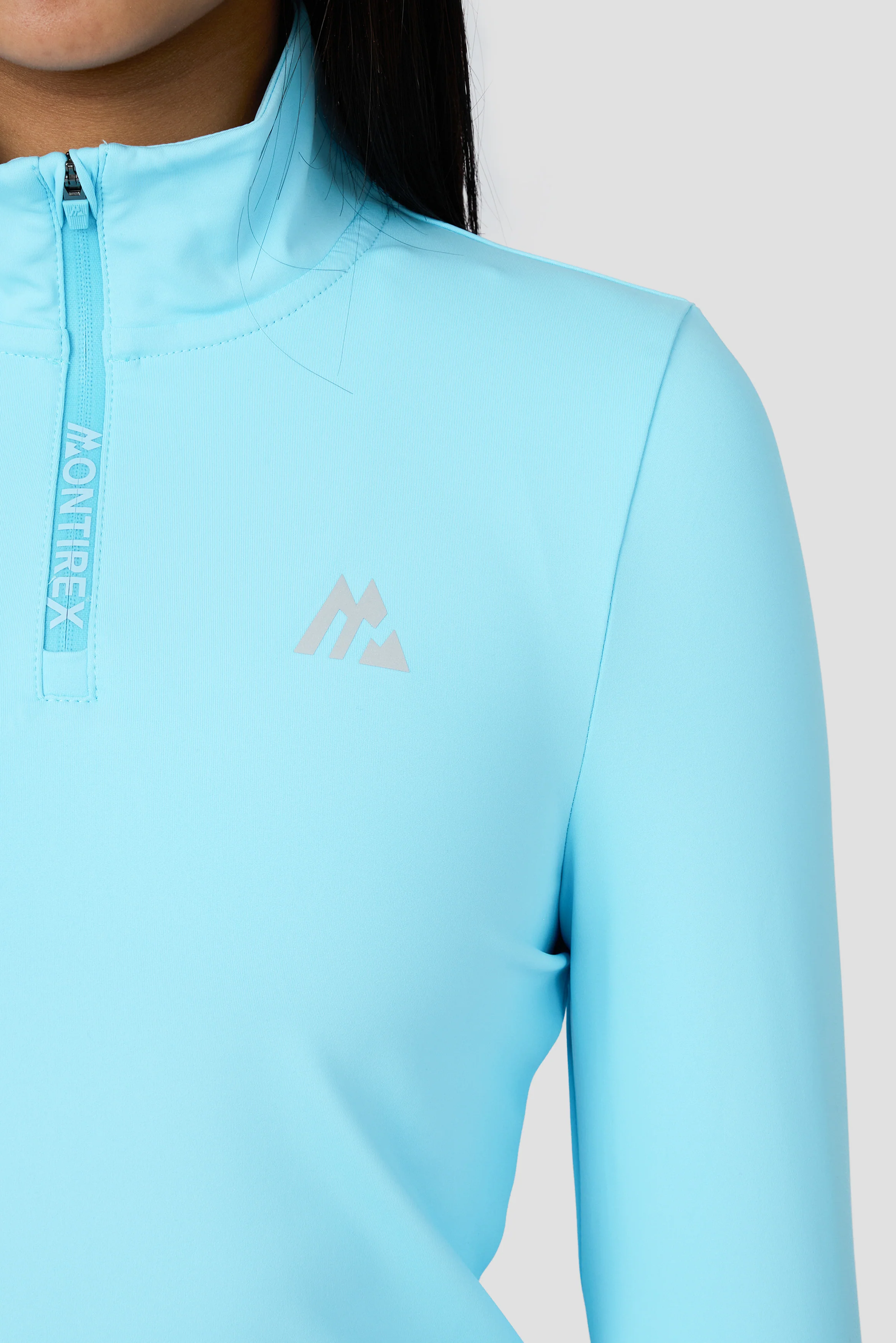 Girls Icon 1/4 Zip - Seashell Blue - Image 3