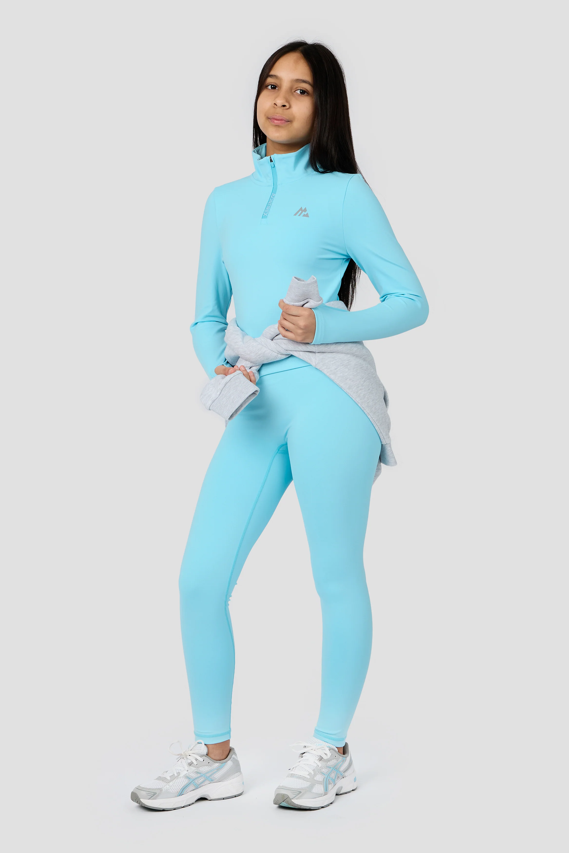 Girls Icon 1/4 Zip - Seashell Blue - Image 5