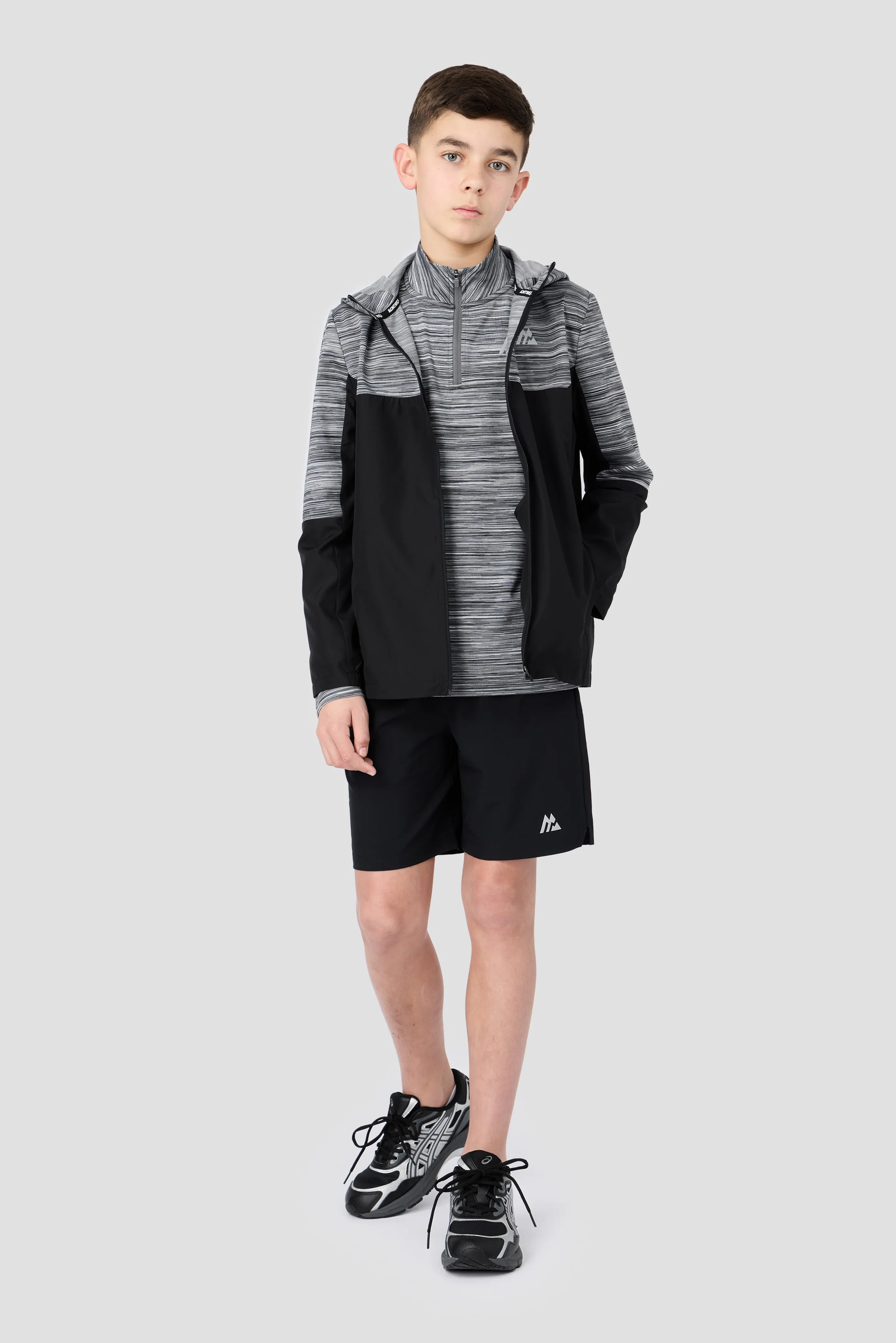 Boys Trail 1/4 Zip - Black/Grey Multi - Image 4