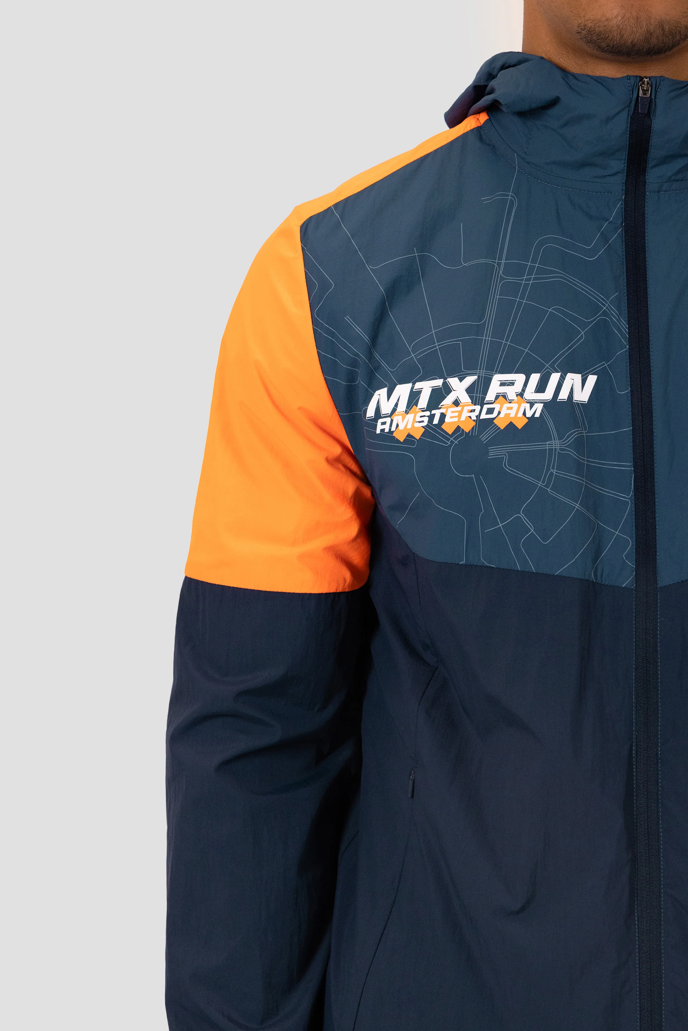 MTX Run City Amsterdam Jacket - Midnight Blue/Naval/Fiery Orange - Image 7