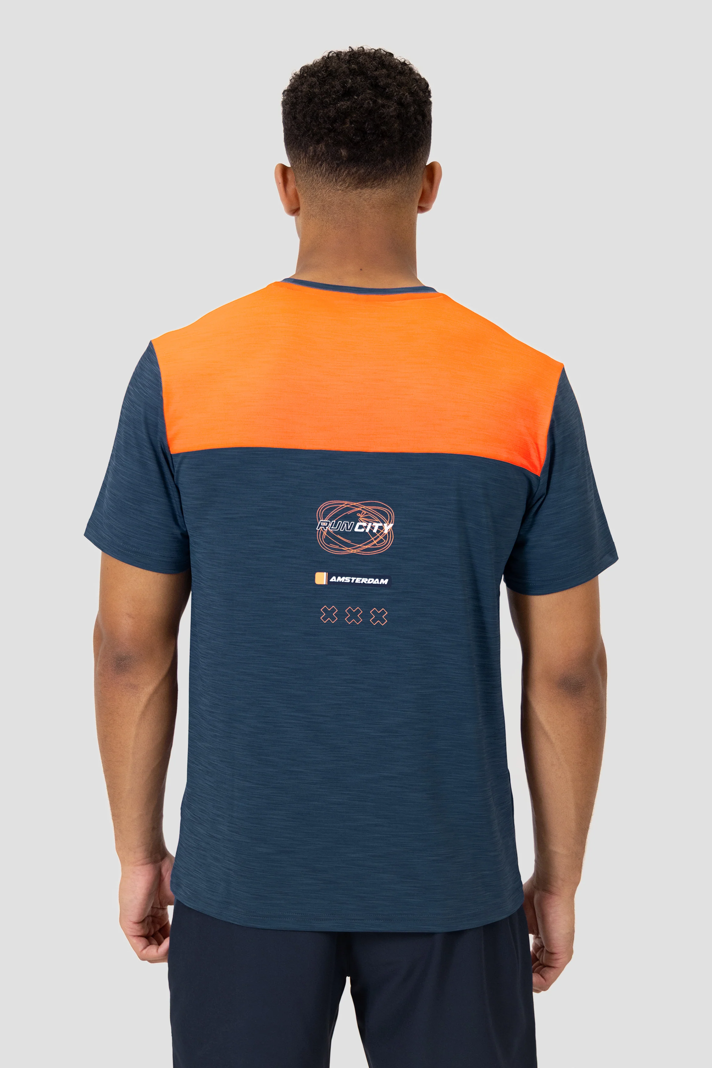 MTX Run City Amsterdam T-Shirt - Naval/Fiery Orange - Image 3