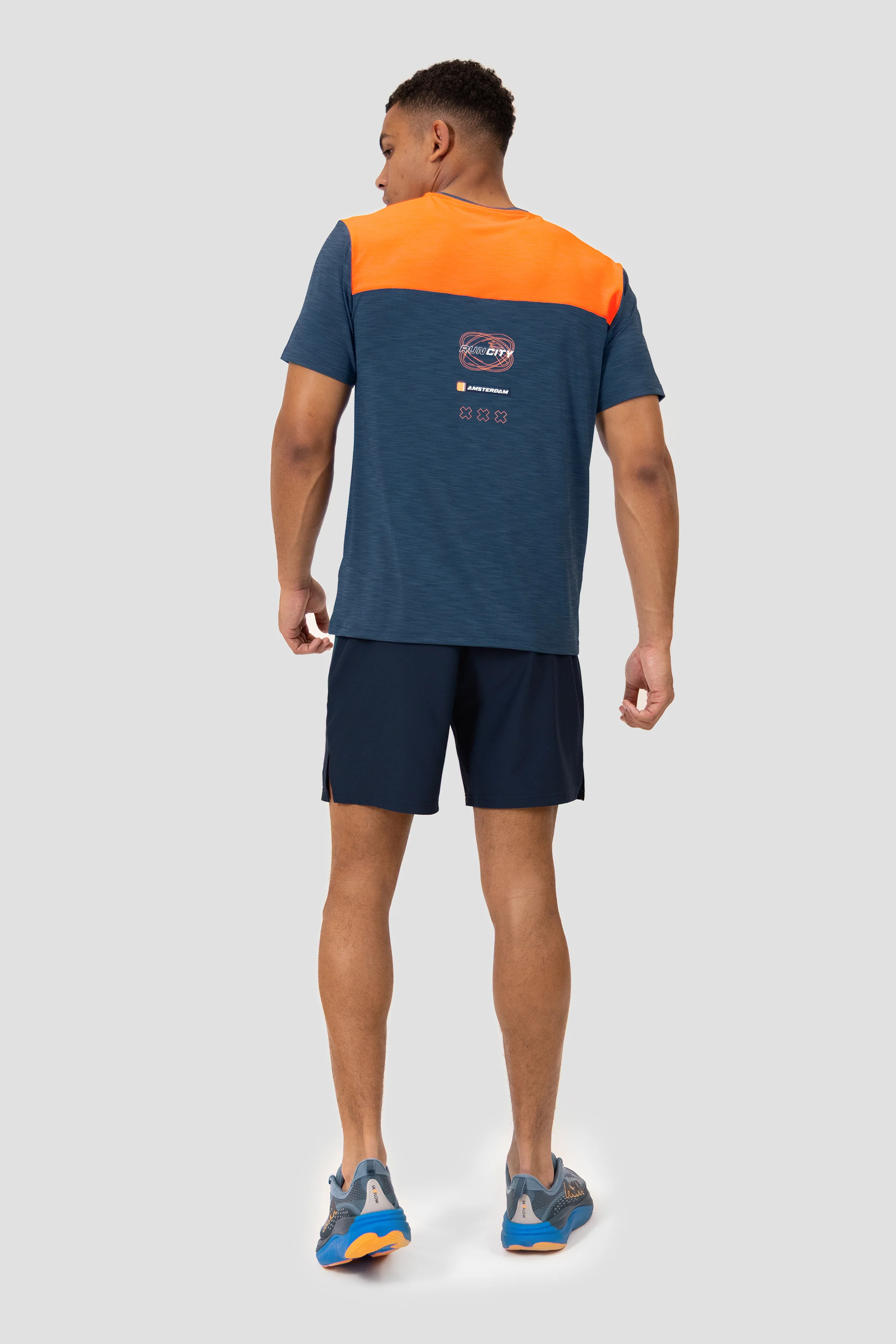 MTX Run City Amsterdam T-Shirt - Naval/Fiery Orange - Image 4
