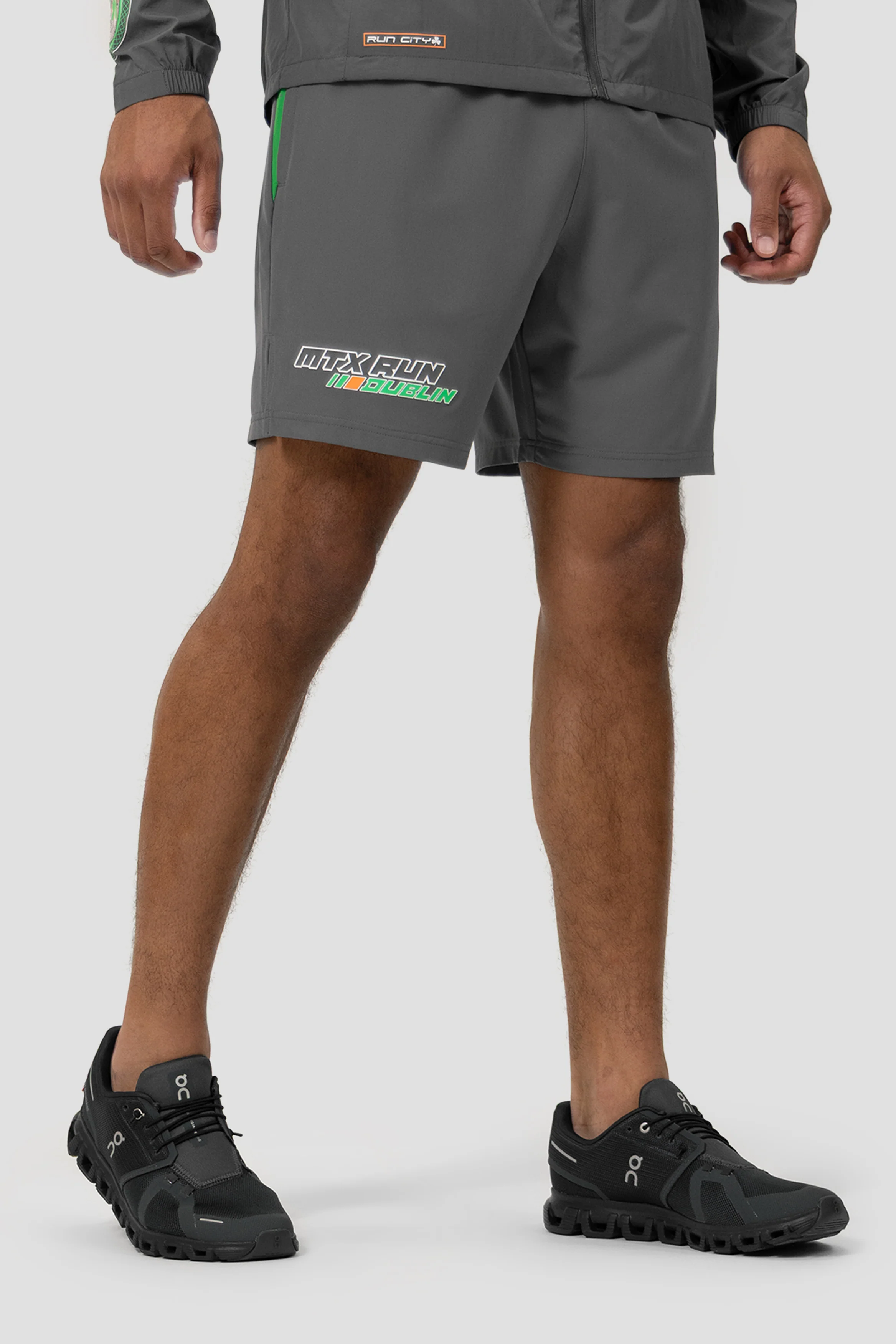 MTX Run City Dublin Short - Cement Grey/Black/Jada Green - Image 2