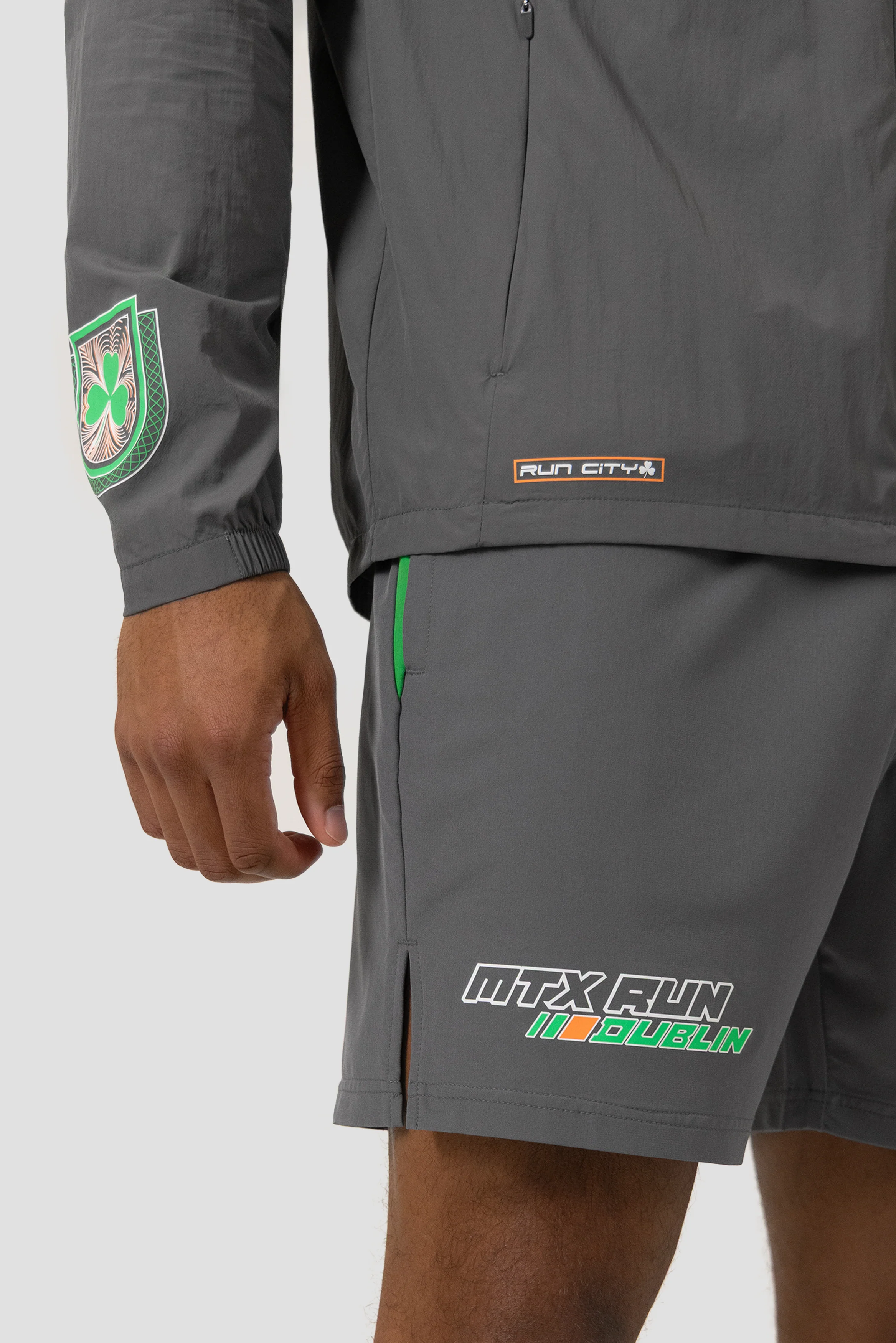 MTX Run City Dublin Short - Cement Grey/Black/Jada Green - Image 8