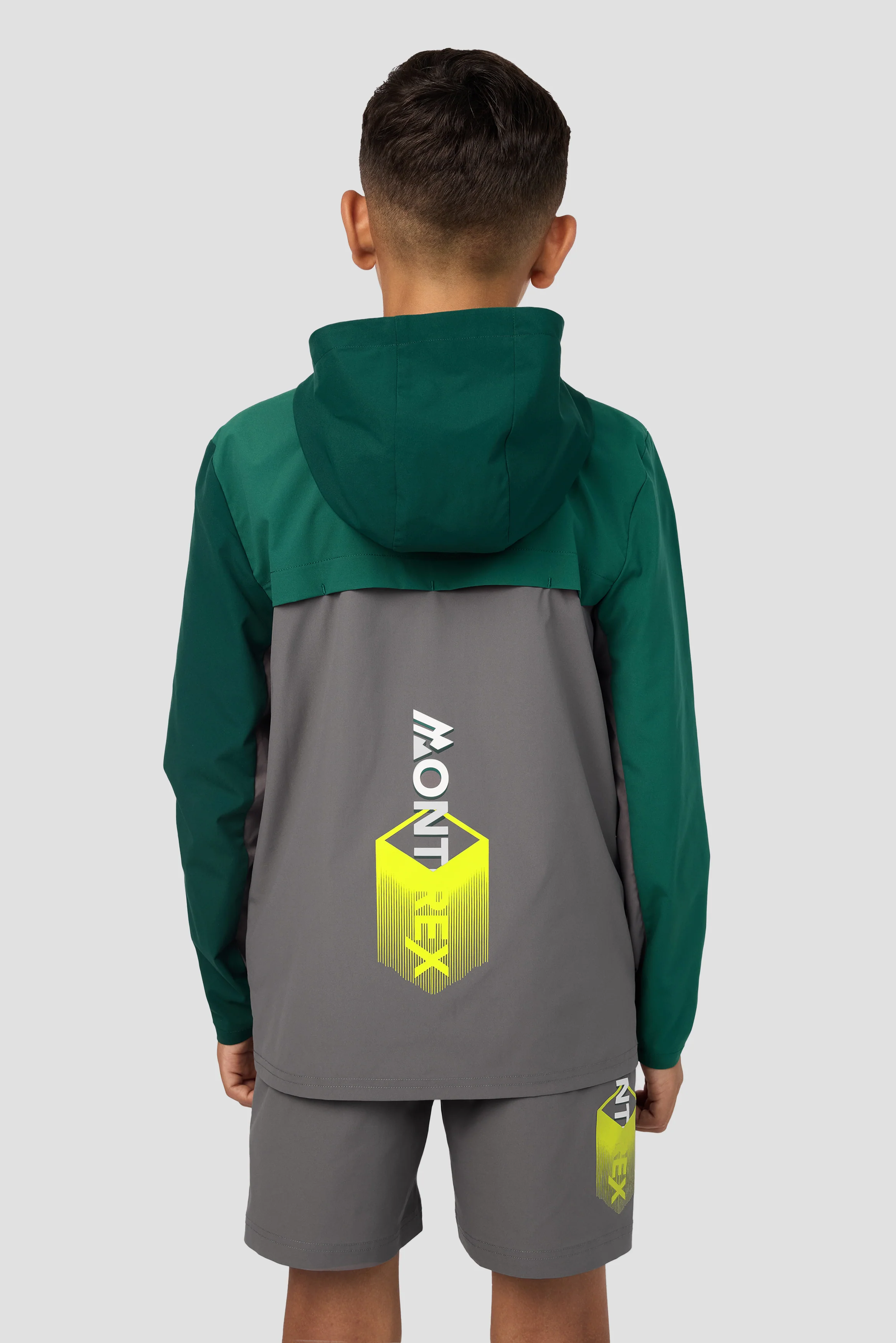 Boys MTX Run Jacket - Cement Grey/Evergreen/Sherwood - Image 2