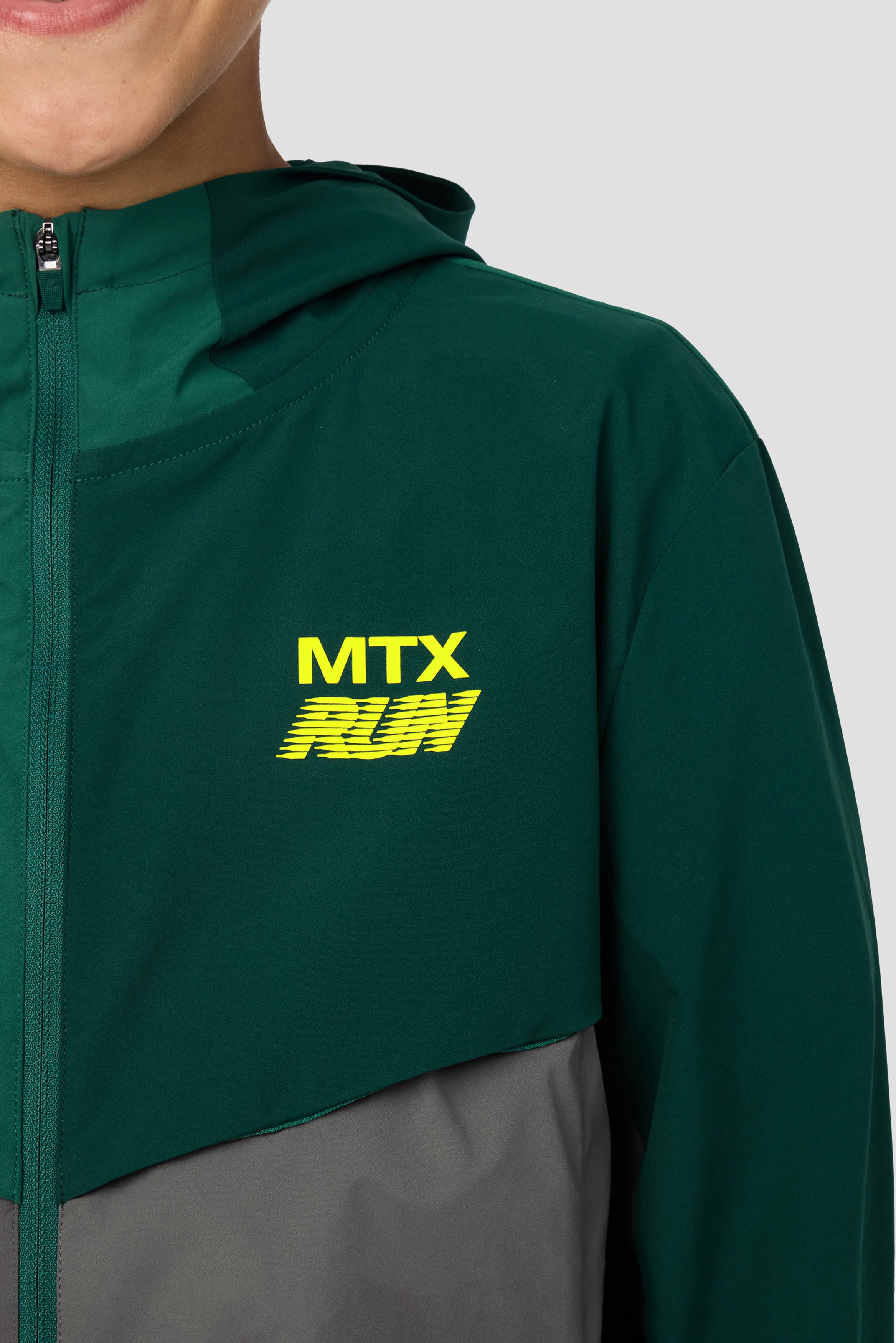 Boys MTX Run Jacket - Cement Grey/Evergreen/Sherwood - Image 7