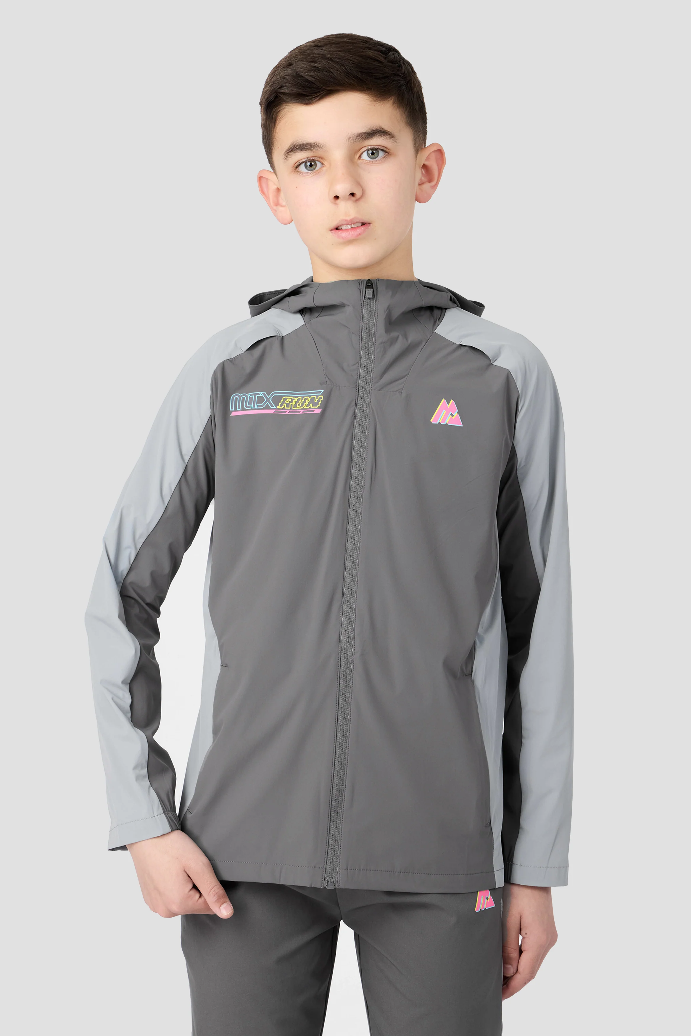Boys MTX Run Turbo Jacket - Cement Grey/Platinum Grey