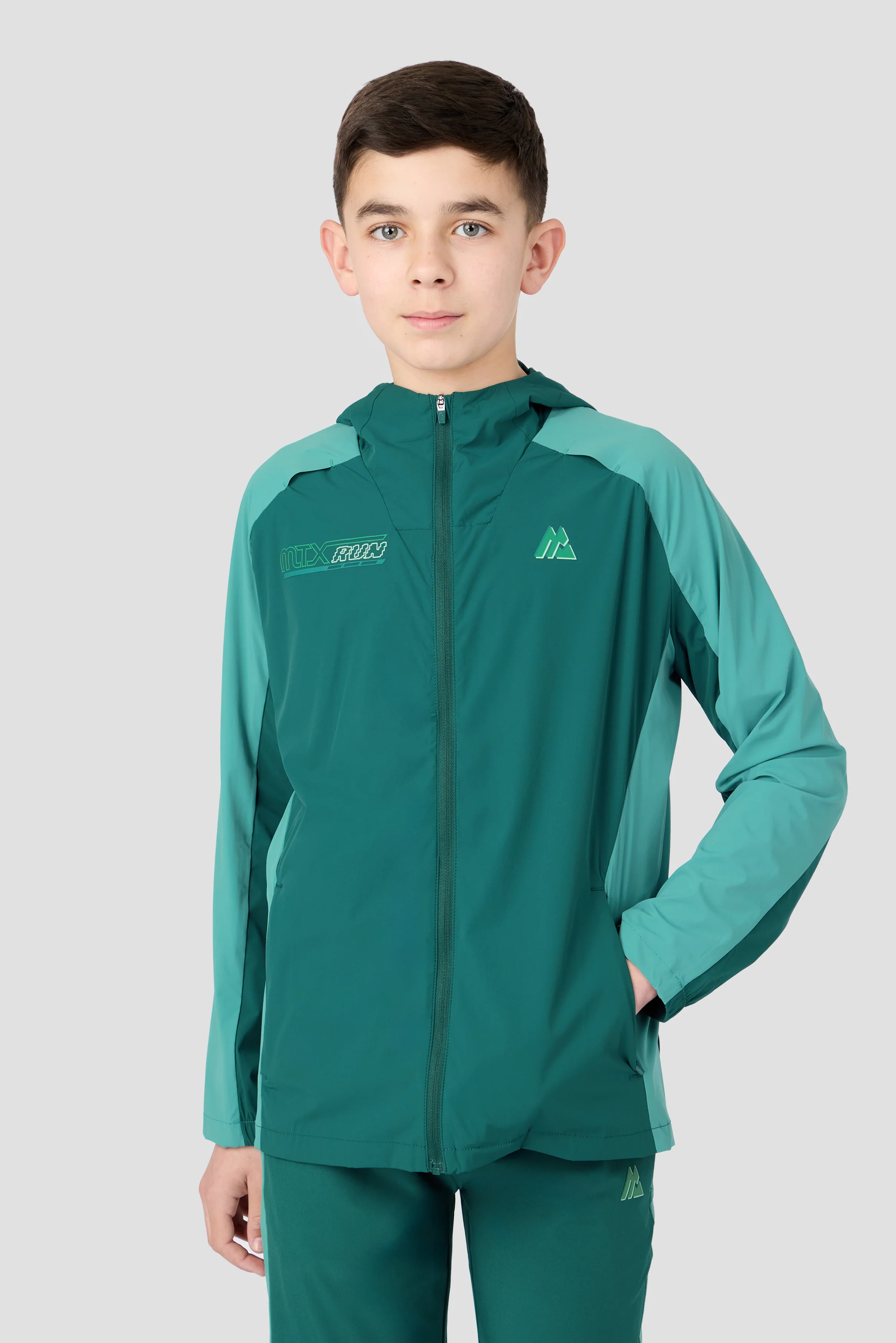 Boys MTX Run Turbo Jacket - Ocean Abyss/Steel Teal