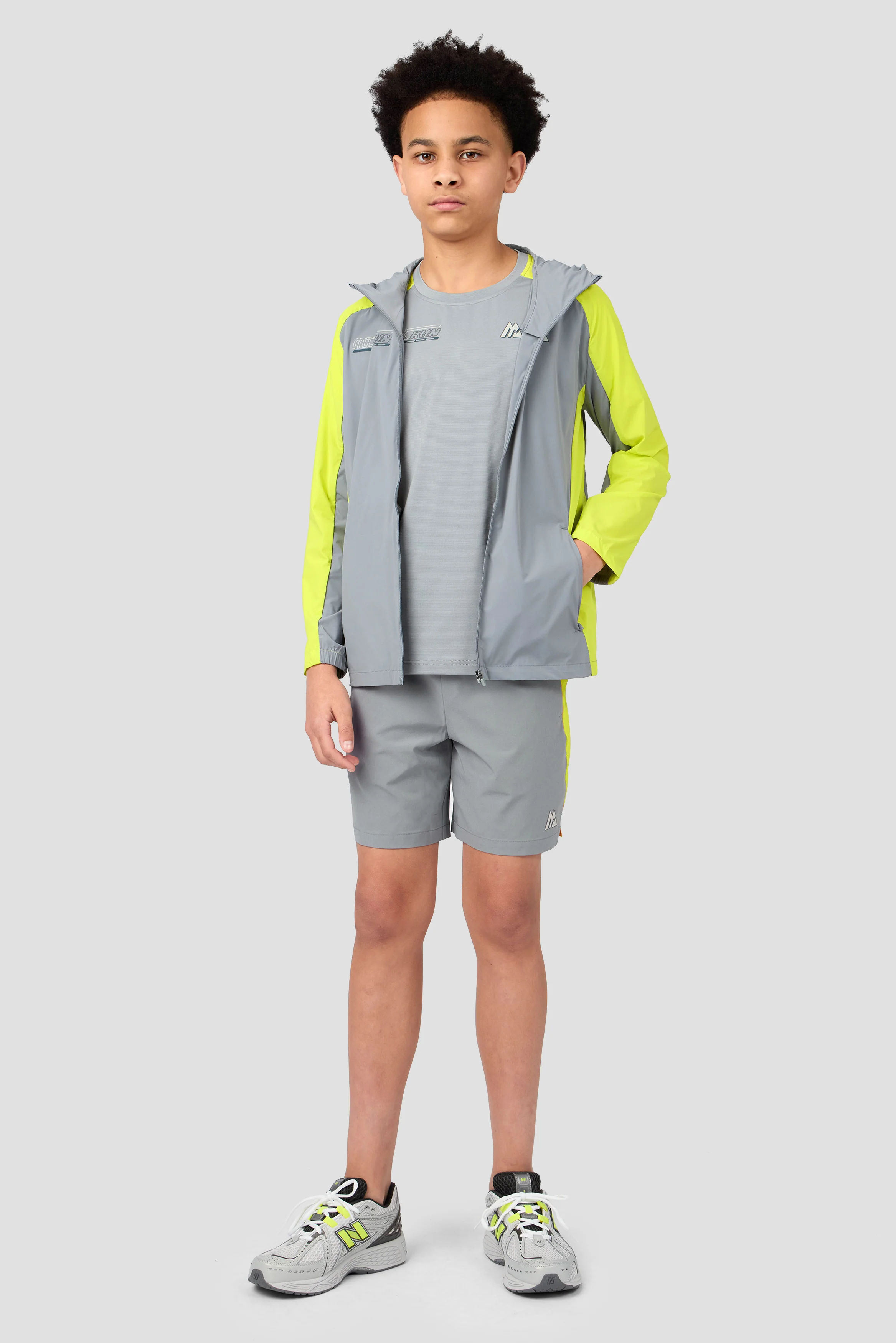 Boys MTX Run Turbo T-Shirt - Platinum Grey/Electric Lime - Image 6