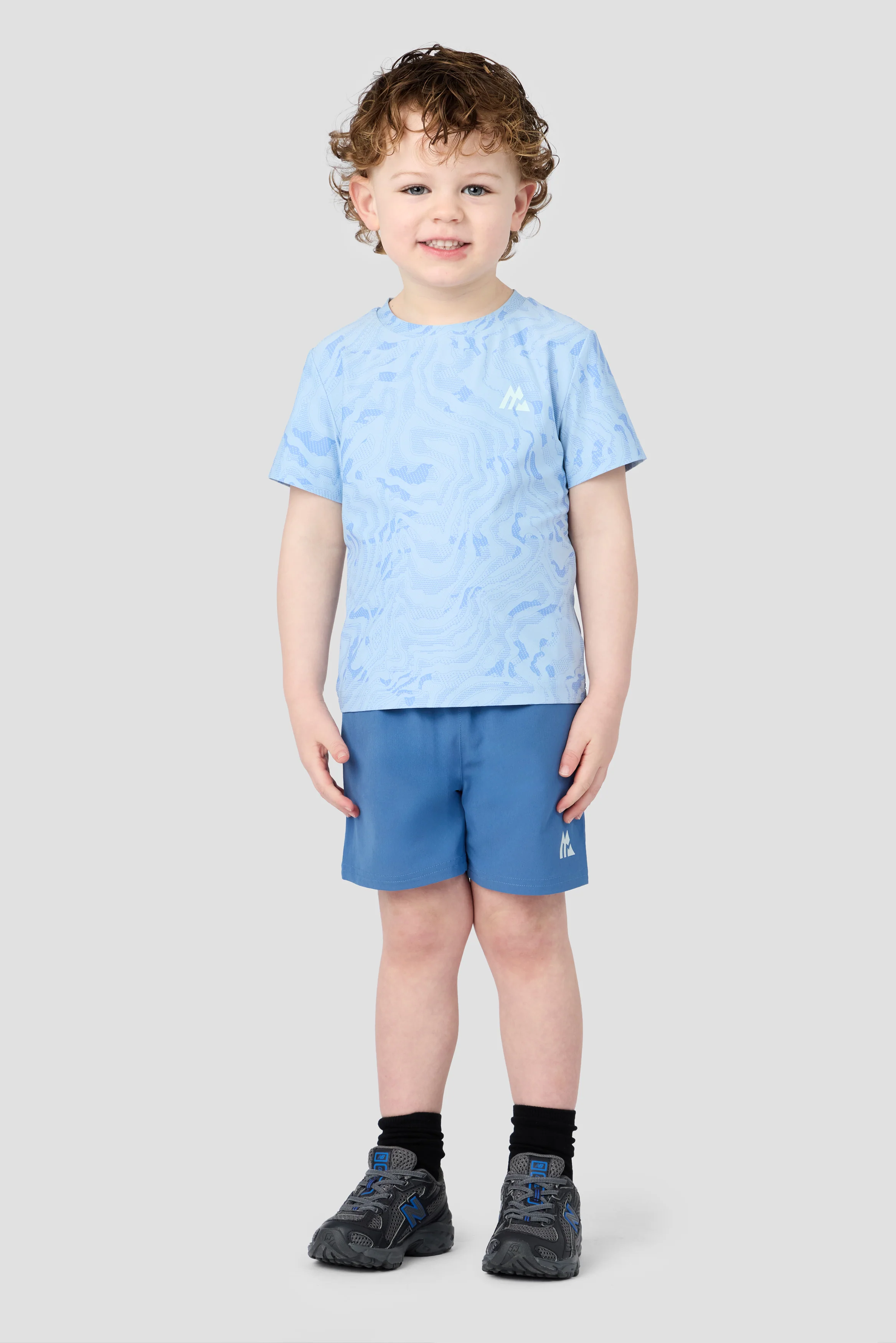 Infant Boys Navigate T-Shirt & Short Set - Summer Mist/Cloudy Blue/Charcoal Blue