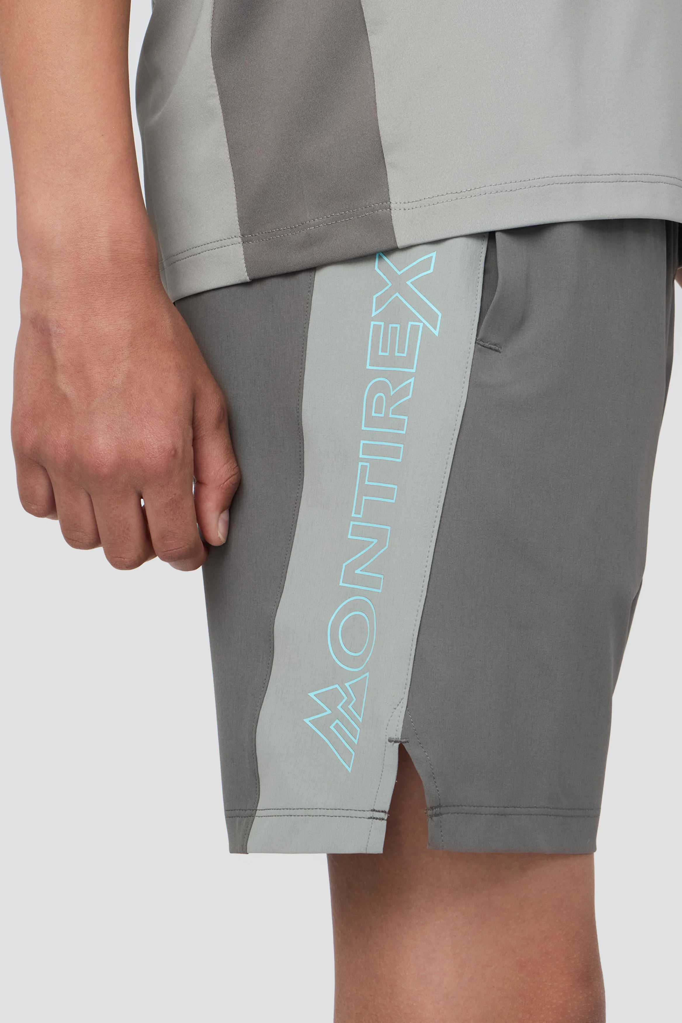 Boys Optic Short - Cement Grey/Platinum Grey/Neon Sky - Image 6
