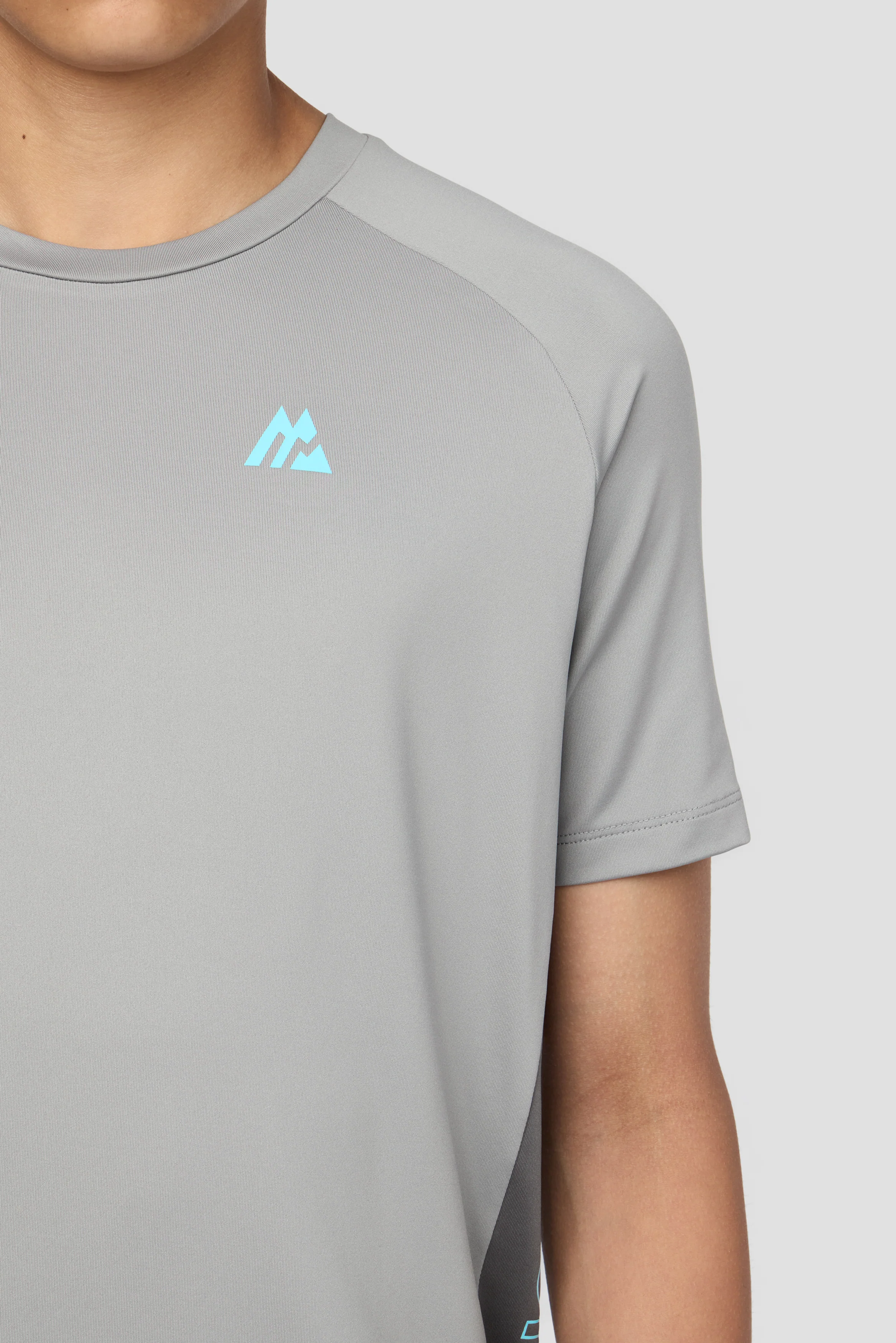 Boys Optic T-Shirt - Platinum Grey/Cement Grey/Neon Sky - Image 3