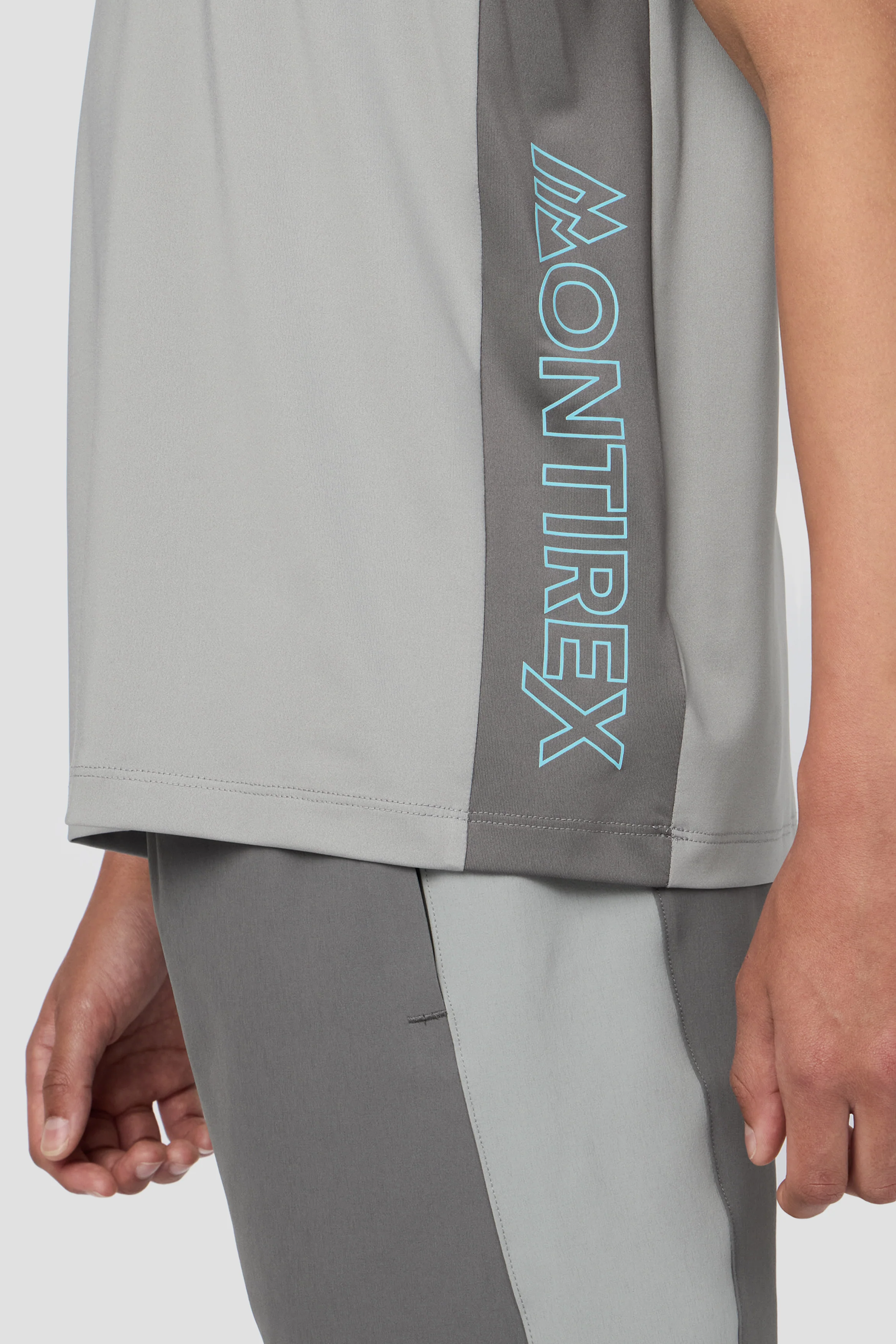 Boys Optic T-Shirt - Platinum Grey/Cement Grey/Neon Sky - Image 4