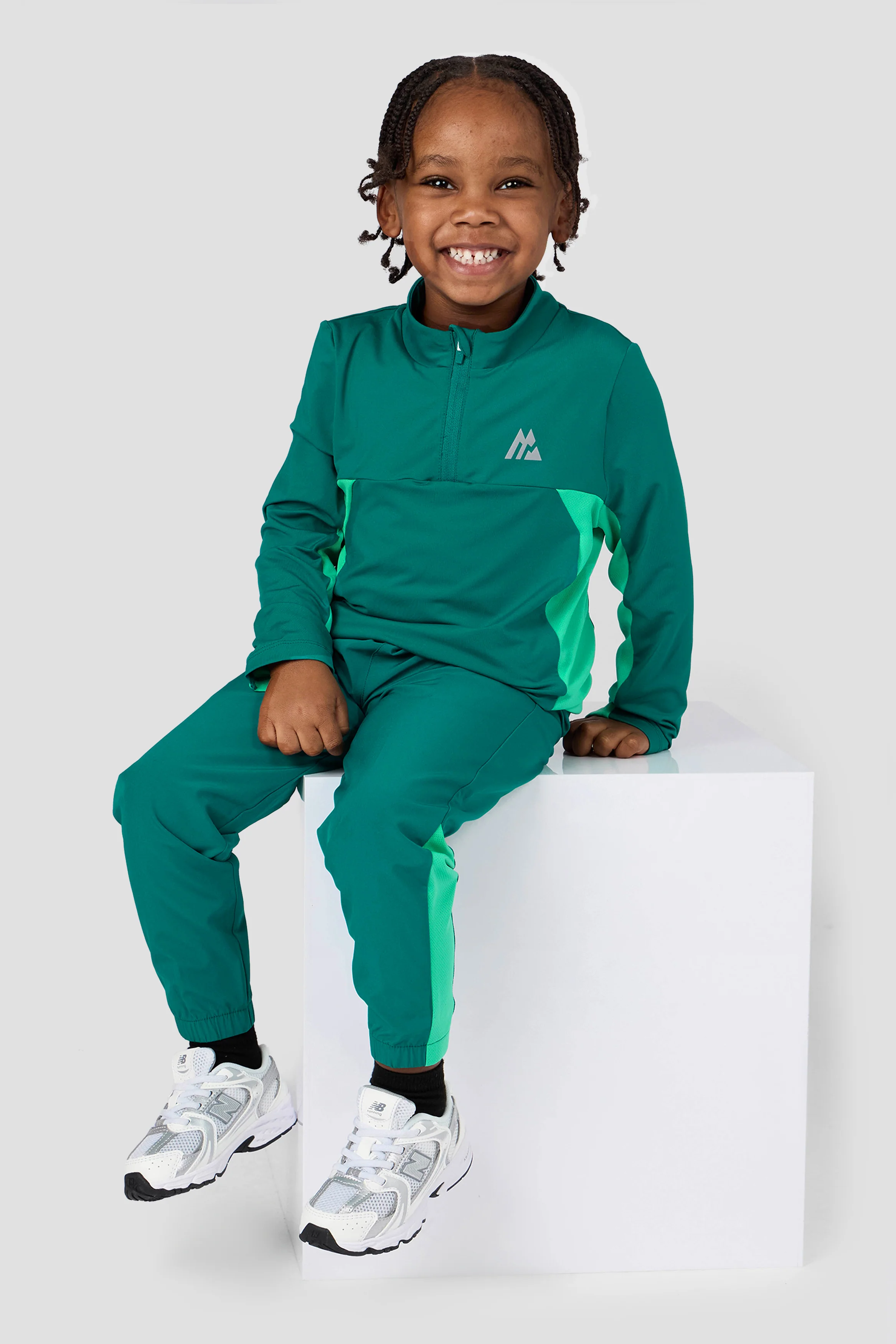 Infant Boys Peak 2.0 1/4 Zip/Pant Set - Lagoon Green/Mint Blue - Image 3
