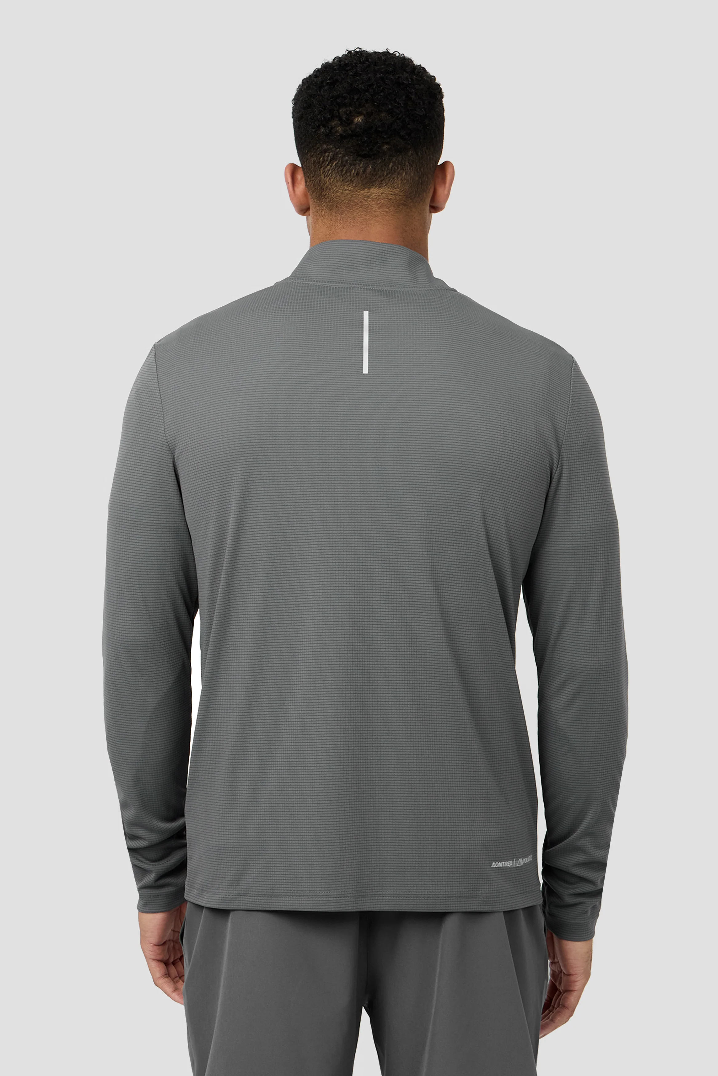 Peak Gridded Polartec® 1/4 Zip - Cement Grey - Image 3