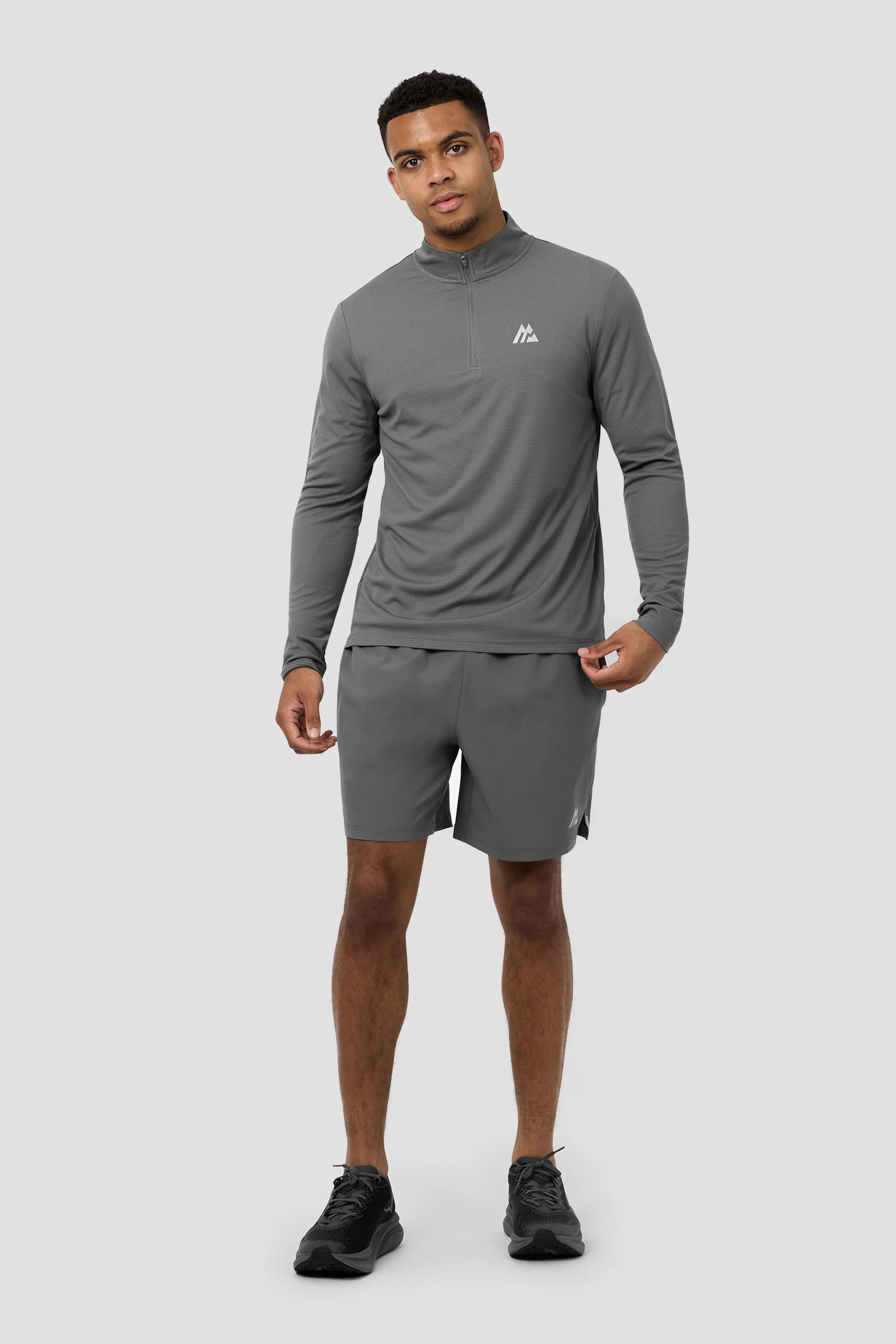 Peak Gridded Polartec® 1/4 Zip - Cement Grey - Image 4