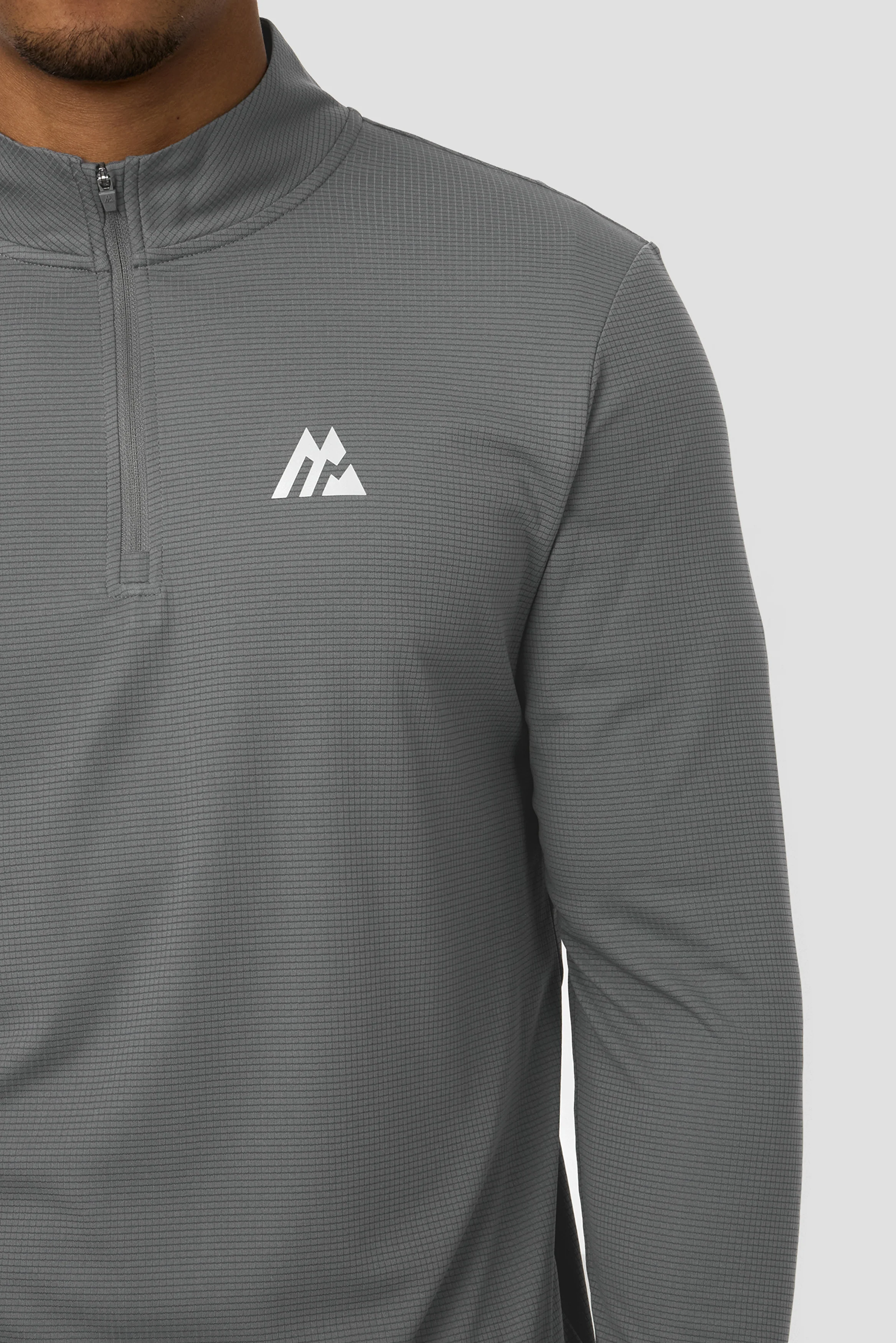 Peak Gridded Polartec® 1/4 Zip - Cement Grey - Image 6