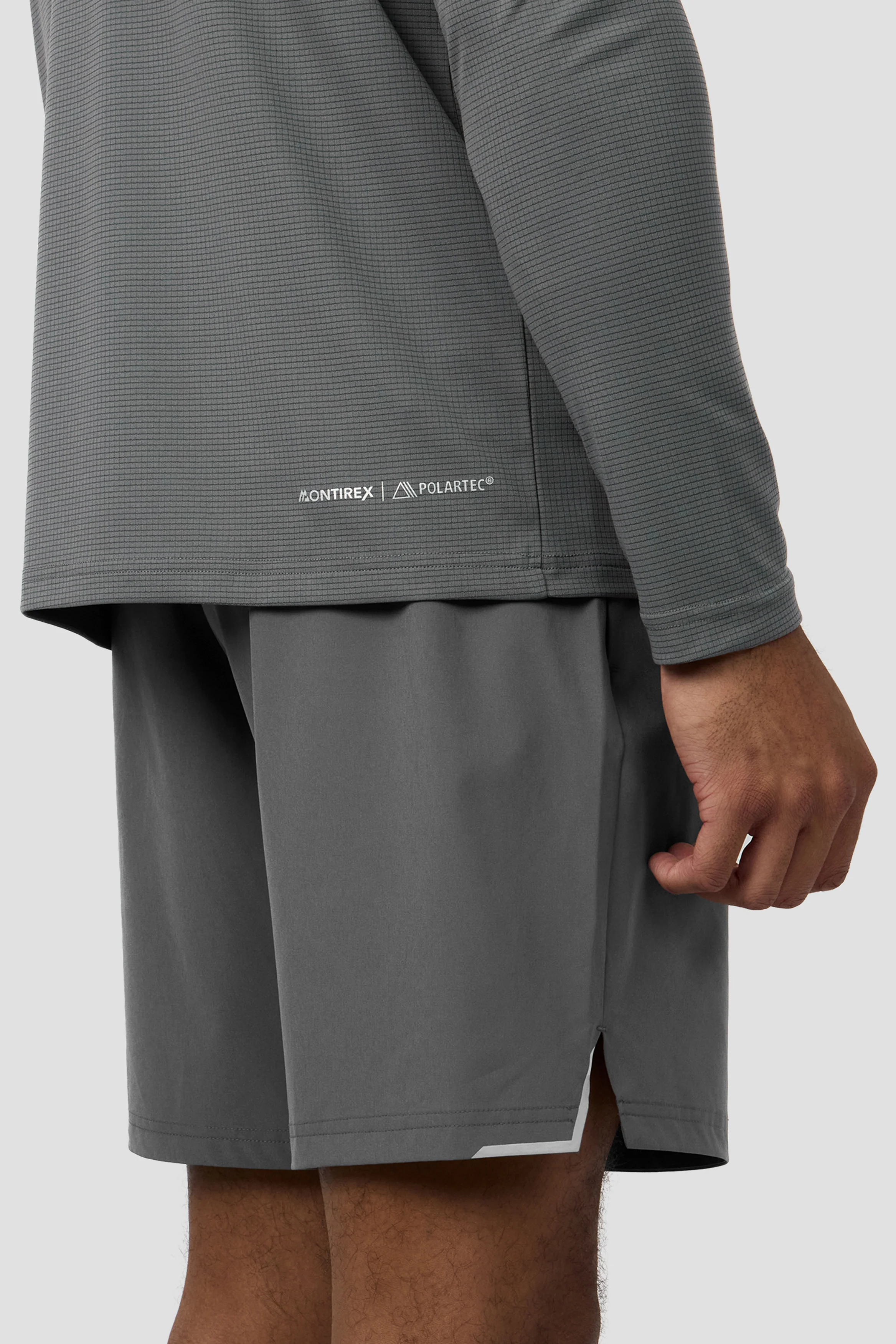 Peak Gridded Polartec® 1/4 Zip - Cement Grey - Image 7
