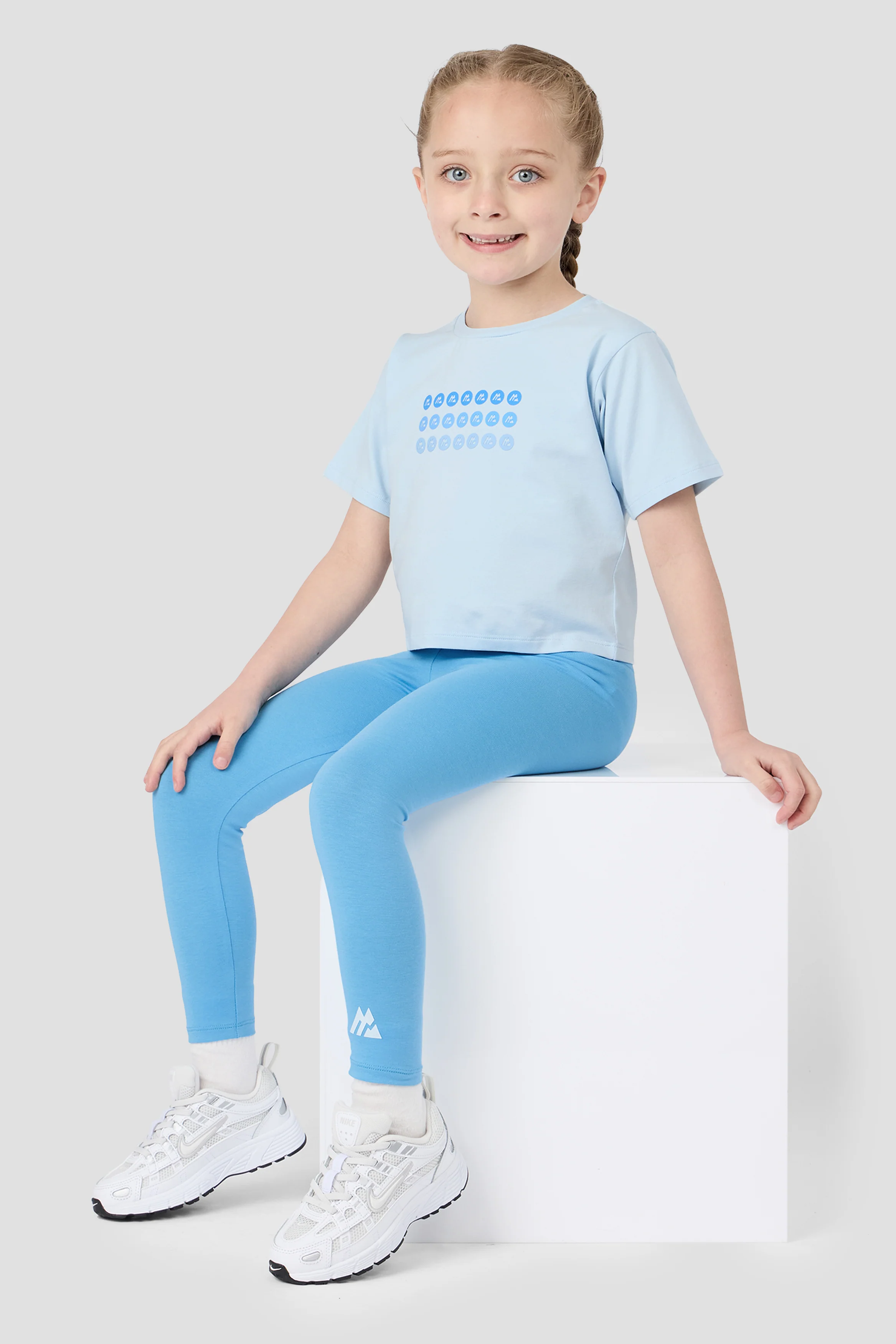 Infant Girls Spark T-Shirt/Legging - Misty Blue/Blue Blossom - Image 3