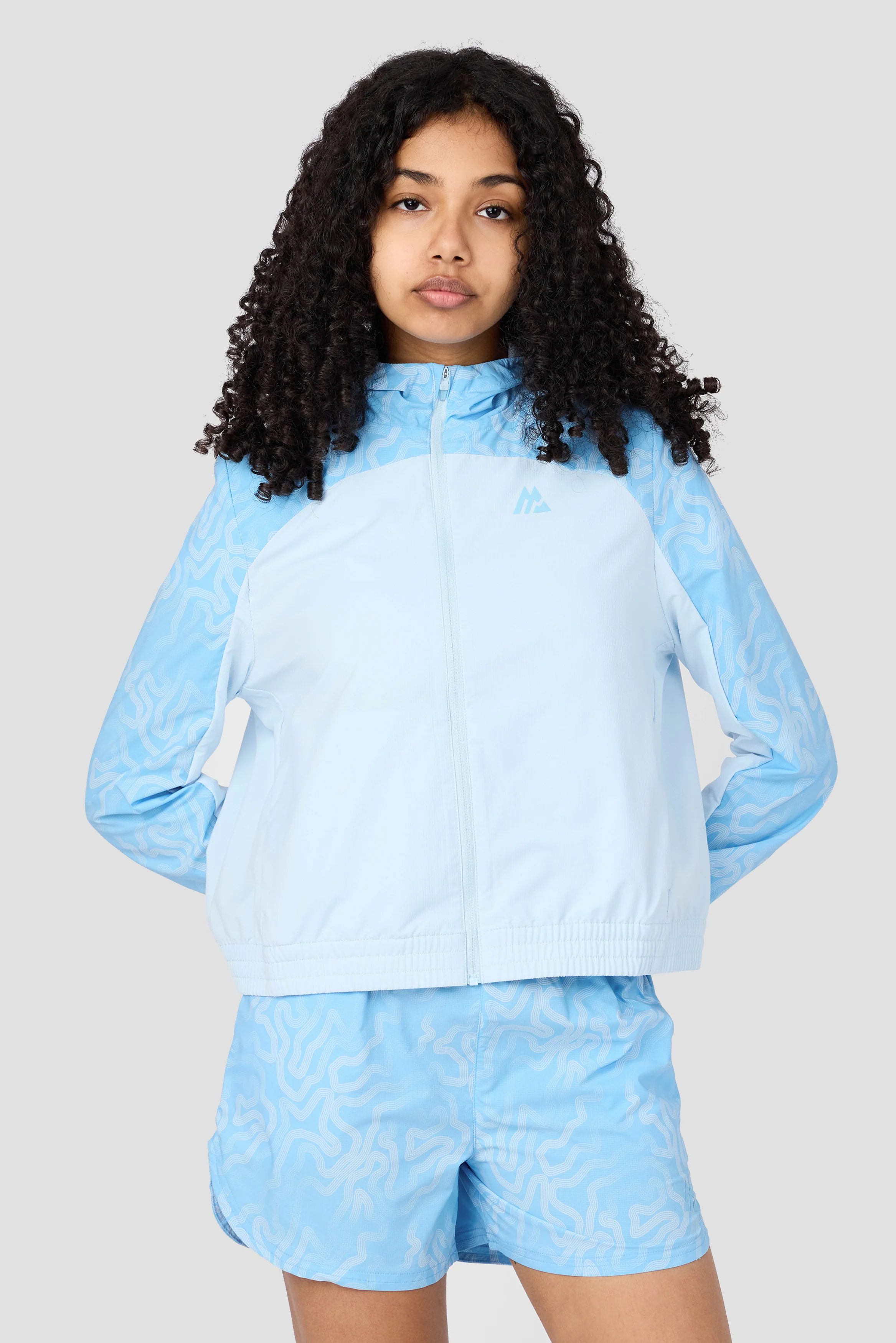 Girls Spin Windbreaker - Misty Blue/Seashell Blue